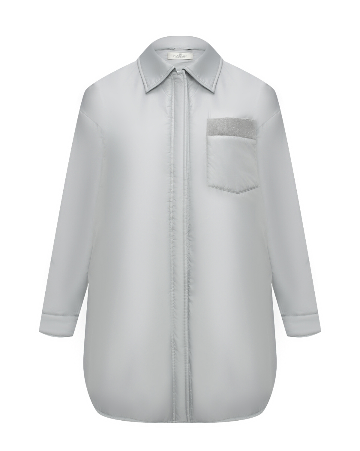 Куртка-рубашка, карман на груди, серебристая Panicale, размер 42, цвет серый