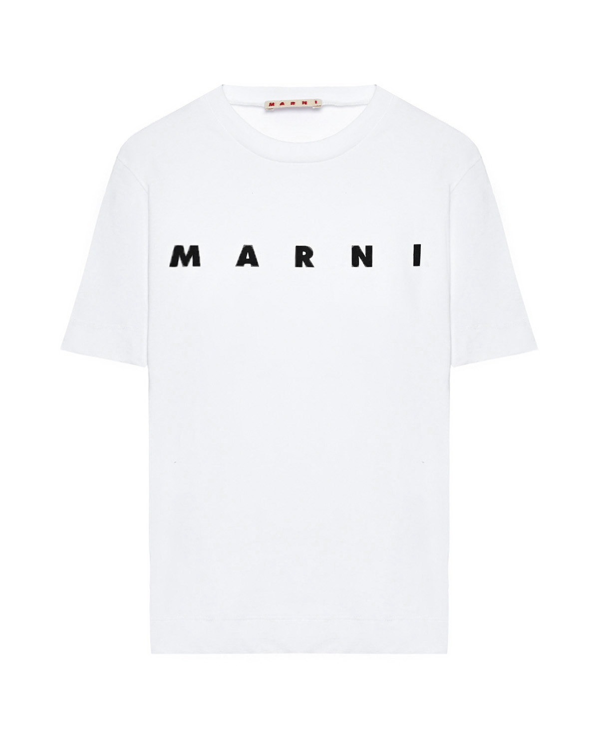 Футболка с черным лого, белая MARNI