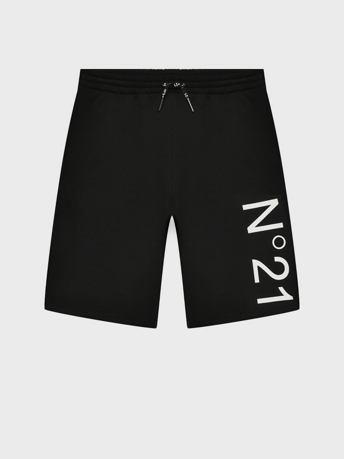 Бермуды черные с белым лого No. 21