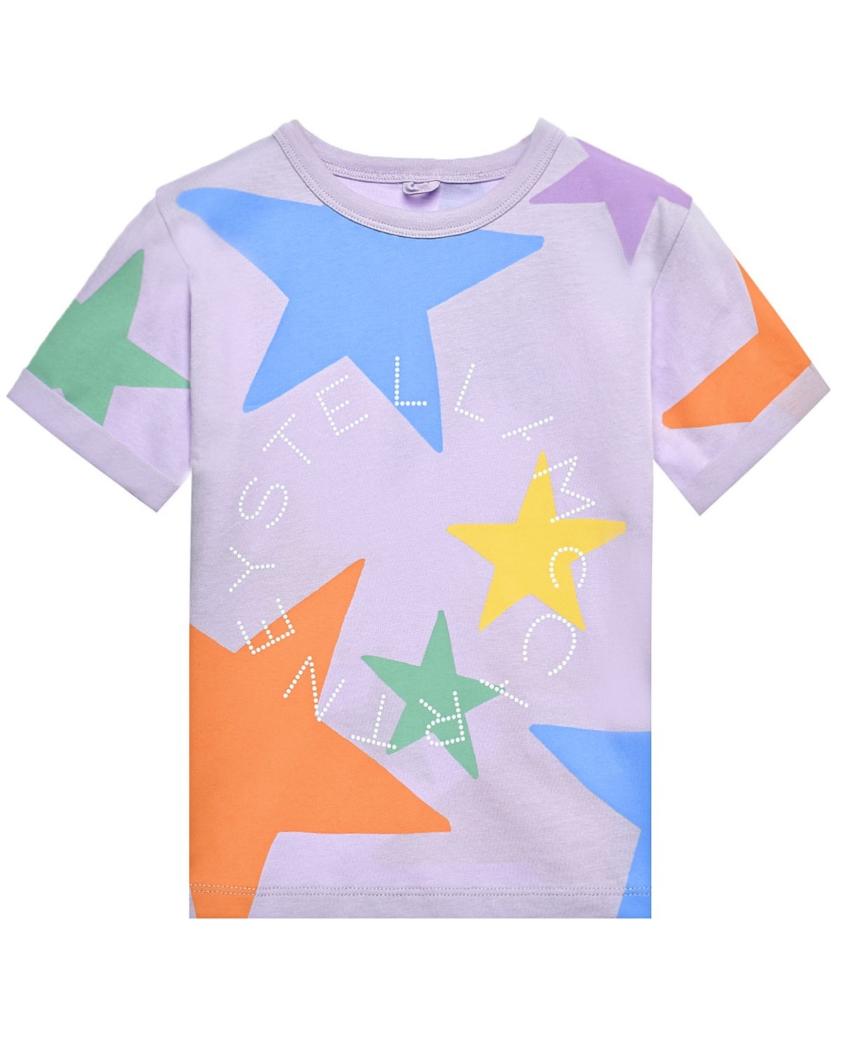 Футболка с принтом разноцветные звезды, логотип на груди Stella McCartney, размер 140 - фото 1