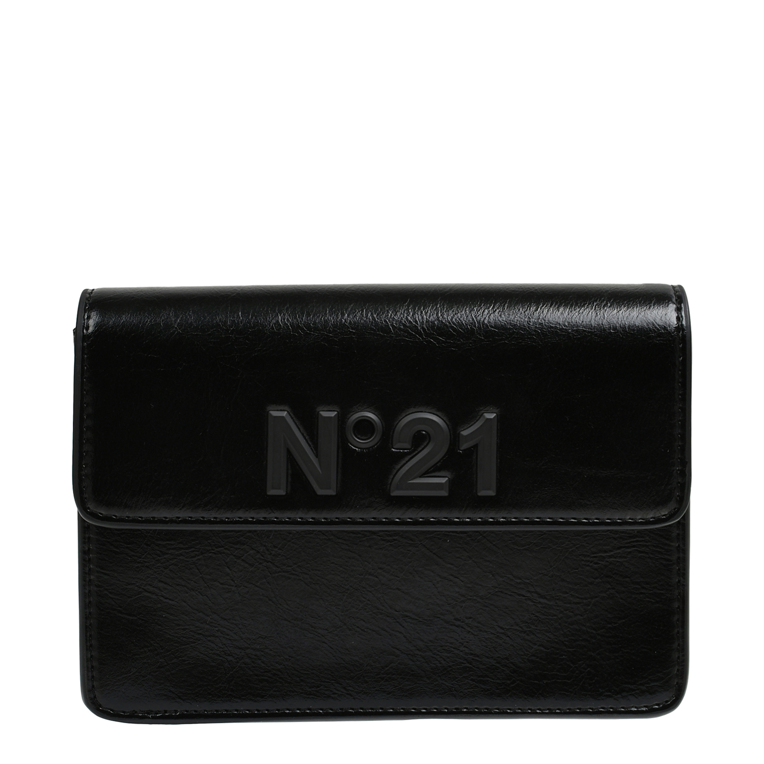 Прямоугольная сумка с лого в тон, черная No. 21