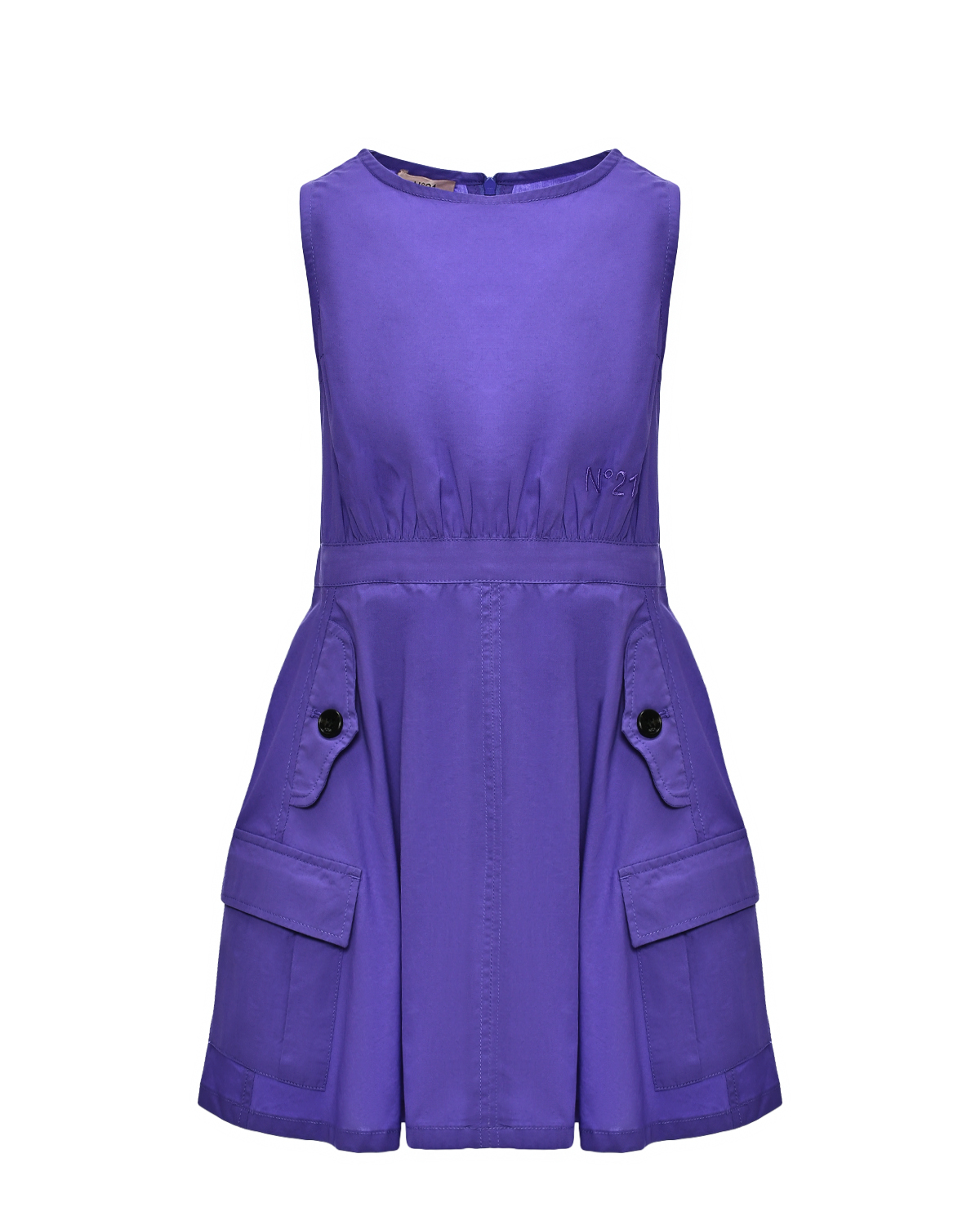 Платье с накладными карманами, сиреневое No. 21, размер 116, цвет фиолетовый - фото 1
