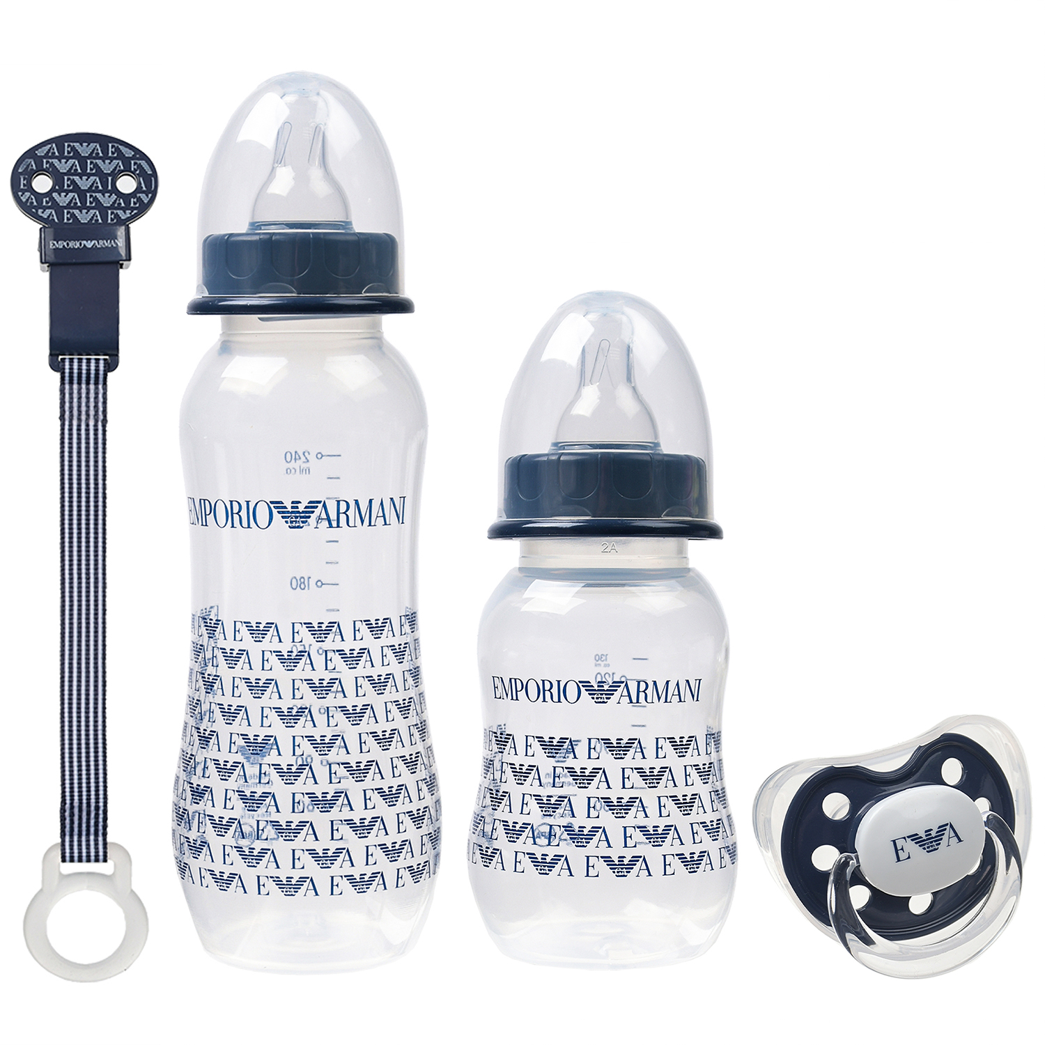 Подарочный набор: бутылочки и соска Emporio Armani, размер unica, цвет синий