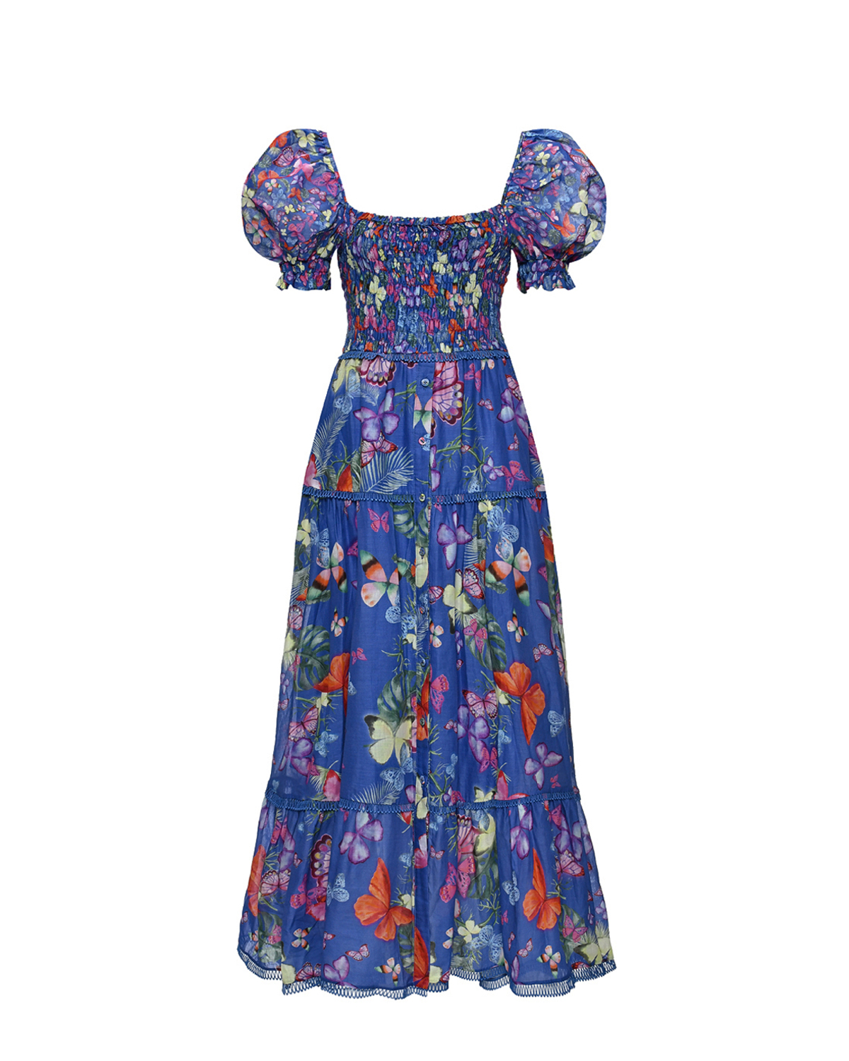 Платье с рукавами-фонариками, принт "бабочки" Charo Ruiz, размер 44, цвет нет цвета