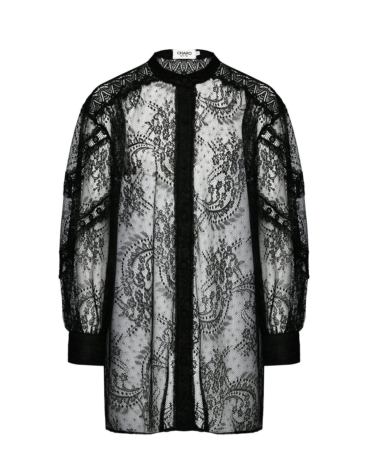 Гипюровая блузка, черная Charo Ruiz, размер 40, цвет нет цвета