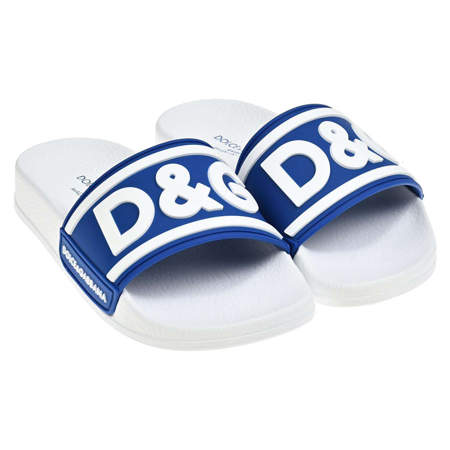 Шлепки с белым лого Dolce&Gabbana черные сандалии c металлическим лого dolce
