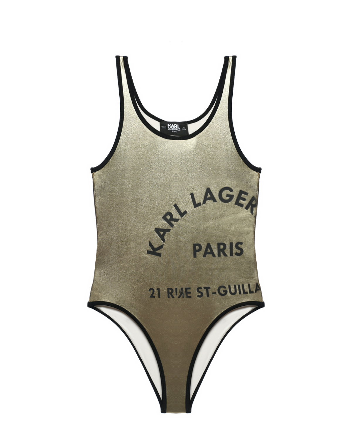 Купальник слитный с принтом логотипом, золотой Karl Lagerfeld kids, размер 164, цвет нет цвета