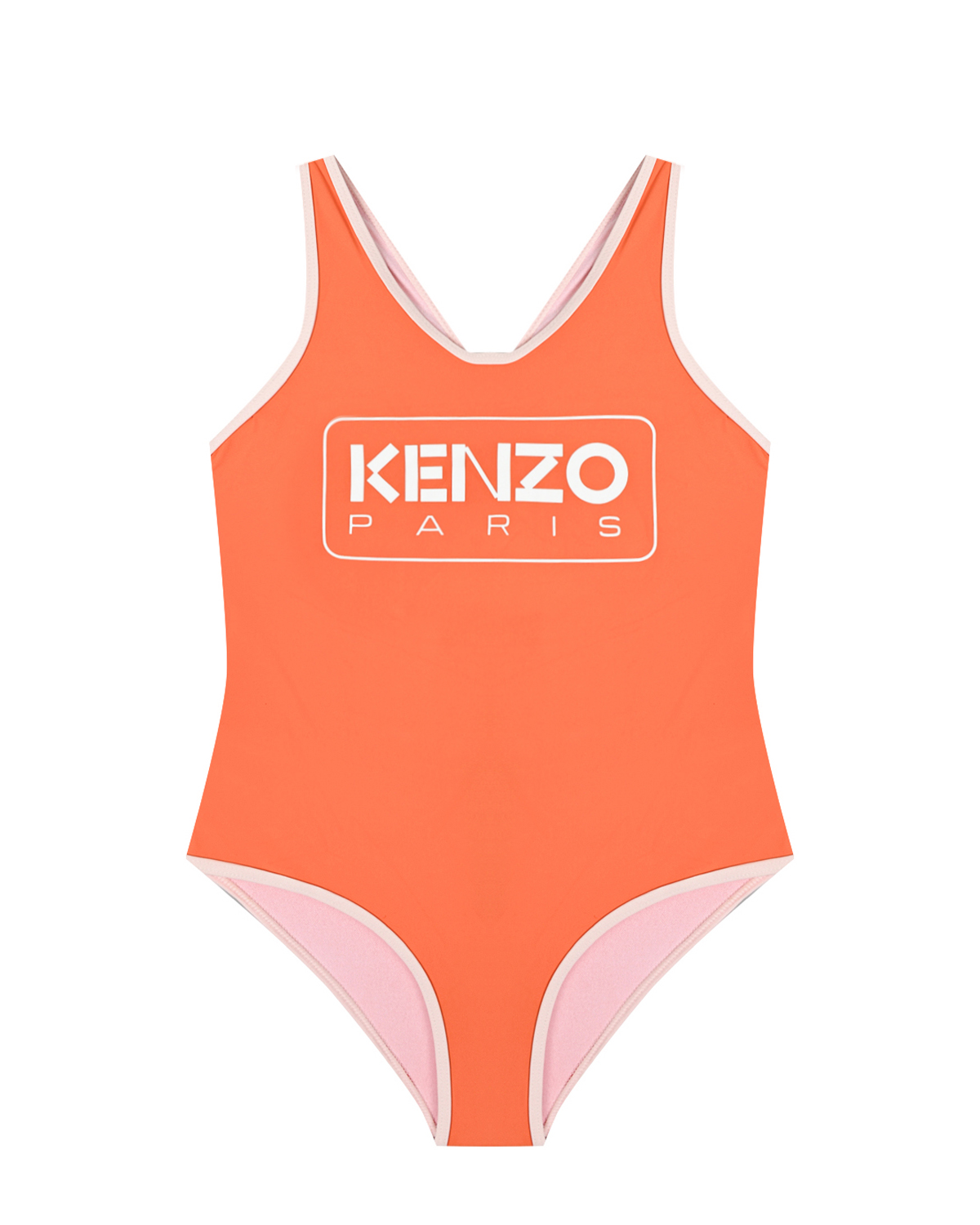 Купальник с логотипом на груди, оранжевый KENZO, размер 140, цвет нет цвета