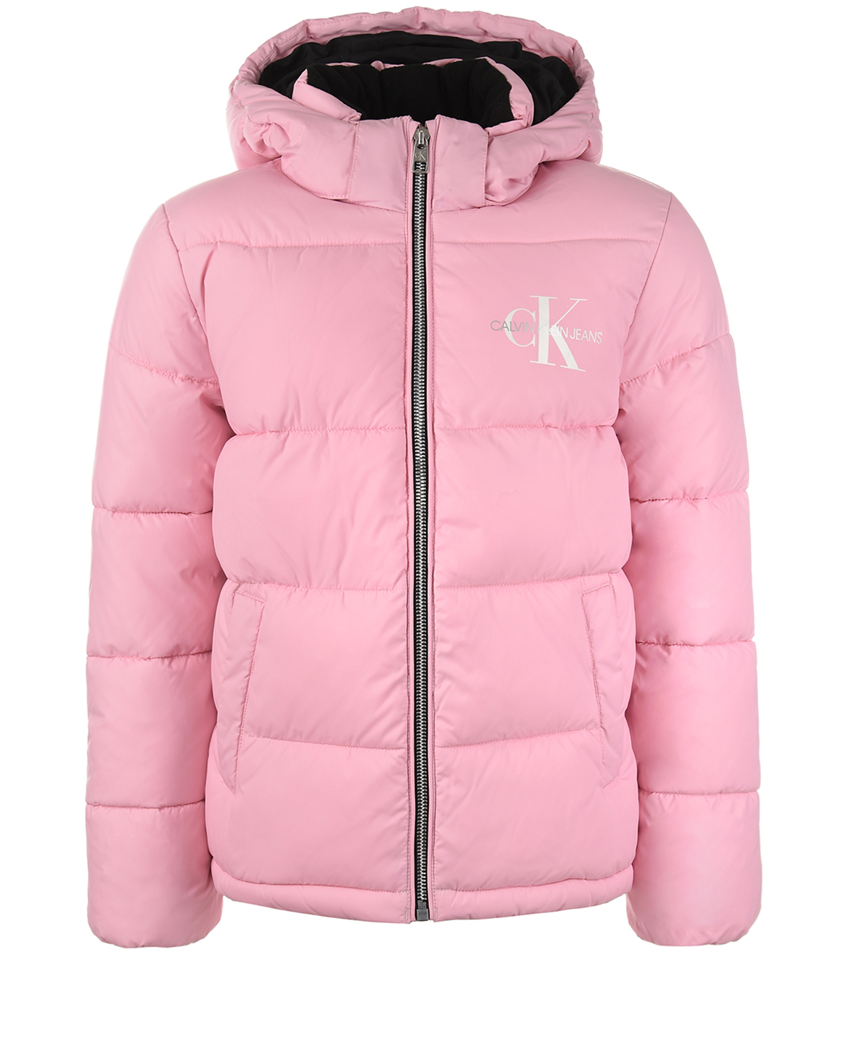 Розовая куртка с капюшоном Calvin Klein детская, размер 176, цвет розовый - фото 1