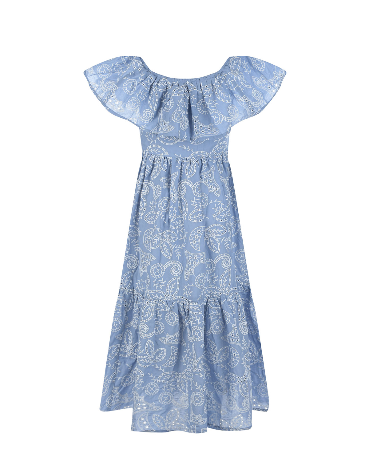 Голубое платье с шитьем Dan Maralex детское, размер 140, цвет голубой - фото 2