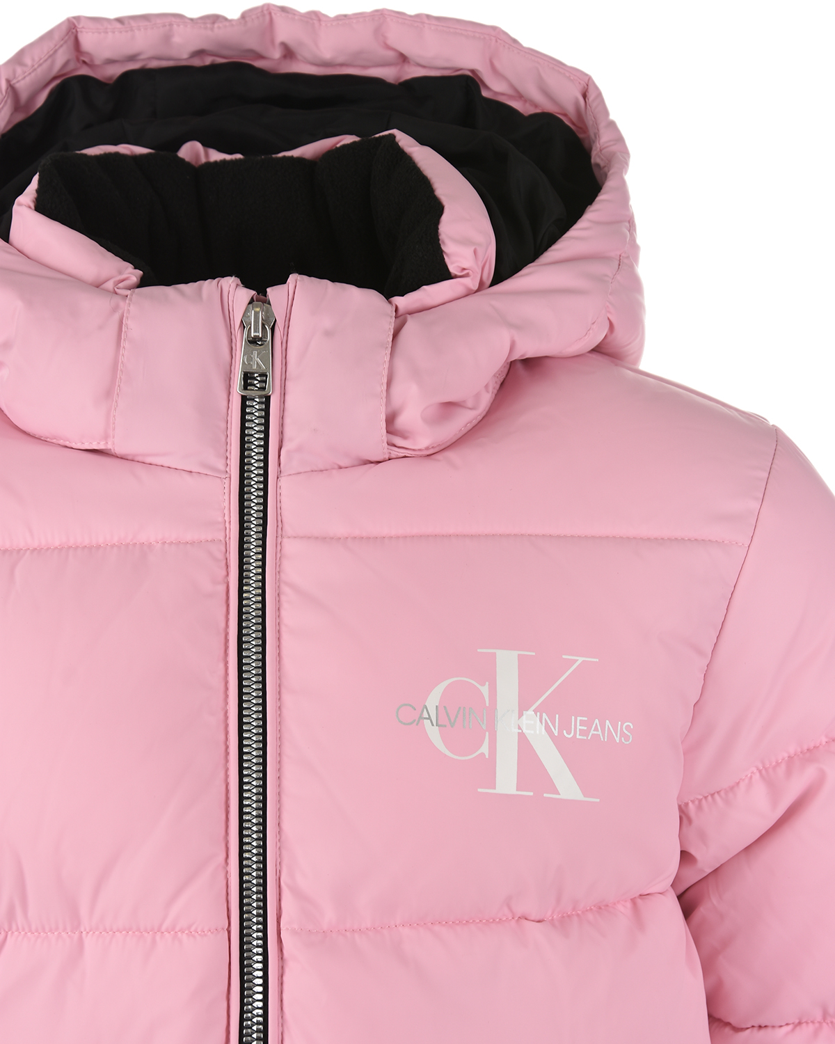 Розовая куртка с капюшоном Calvin Klein детская, размер 176, цвет розовый - фото 3