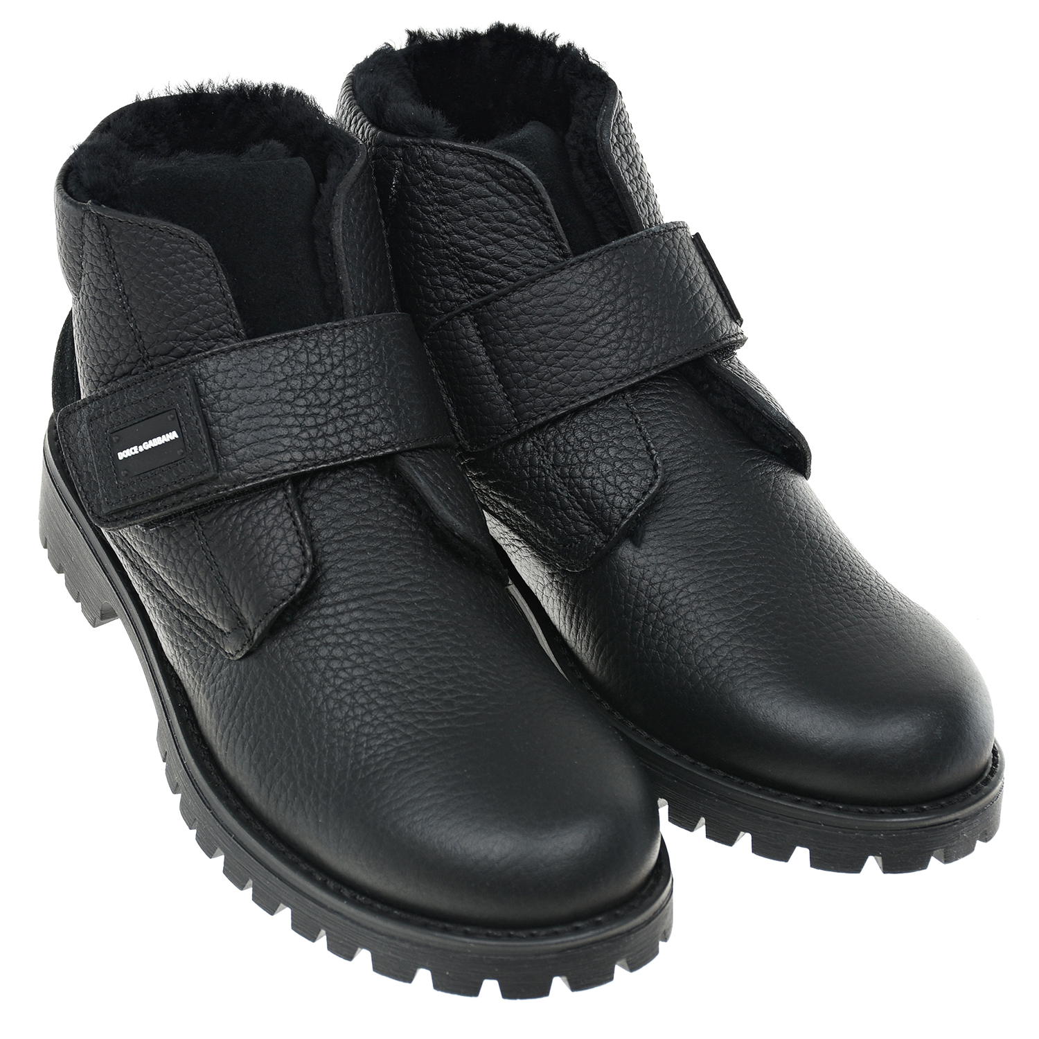Черные ботинки из телячьей кожи Dolce&Gabbana детские