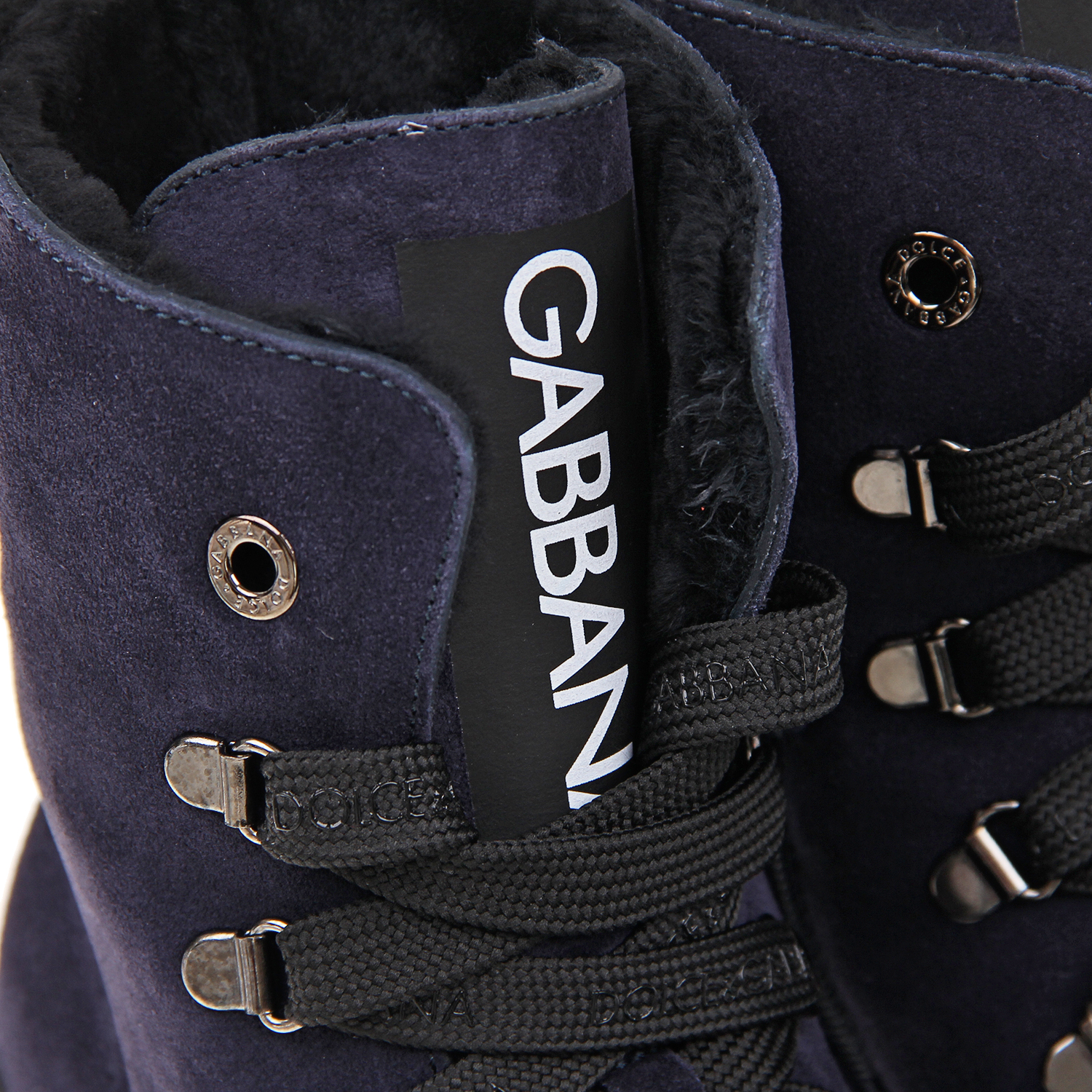 Синие ботинки из замши с логотипом Dolce&Gabbana - фото 7