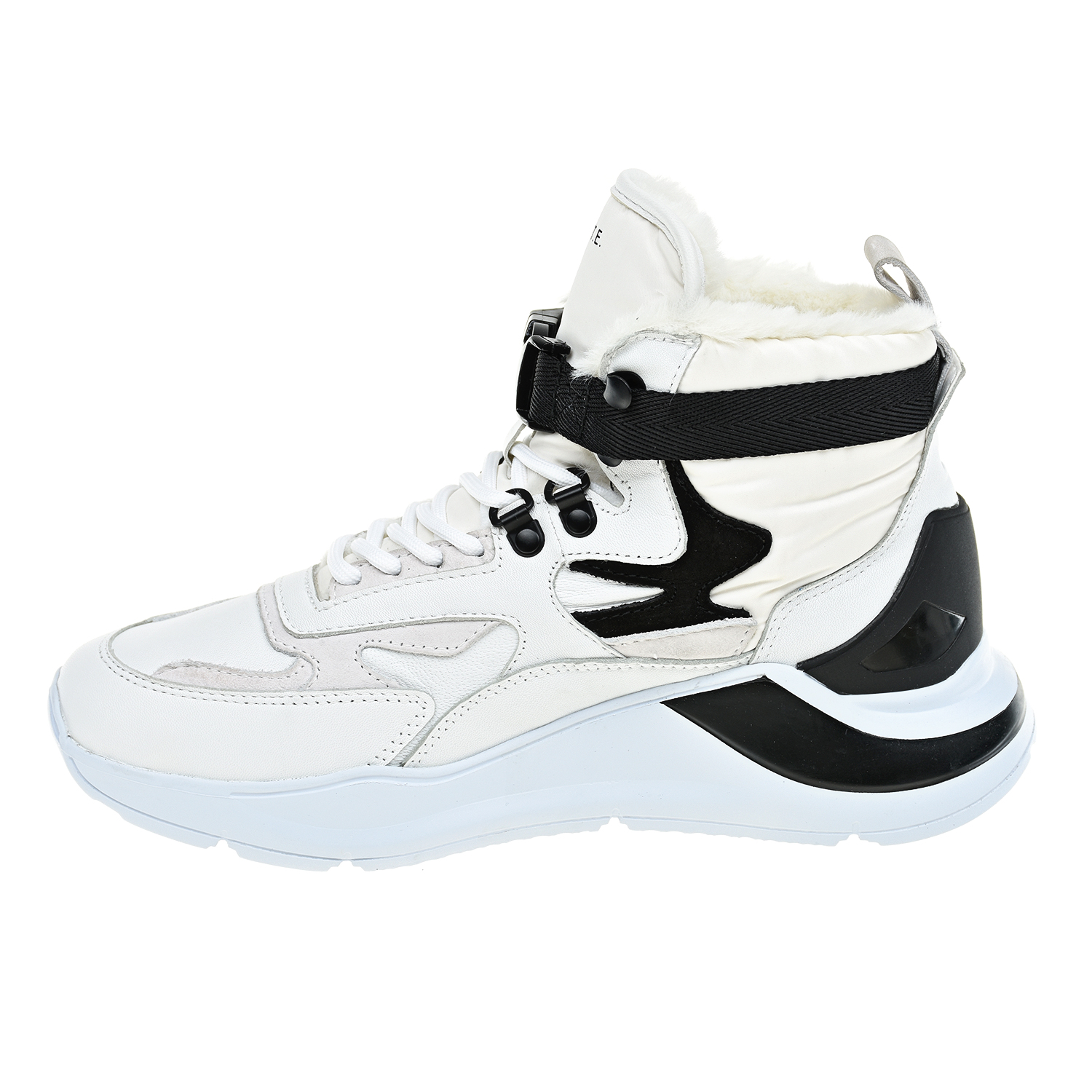 Белые высокие кроссовки с подкладкой из эко-меха D.A.T.E. детские, размер 39, цвет белый - фото 4
