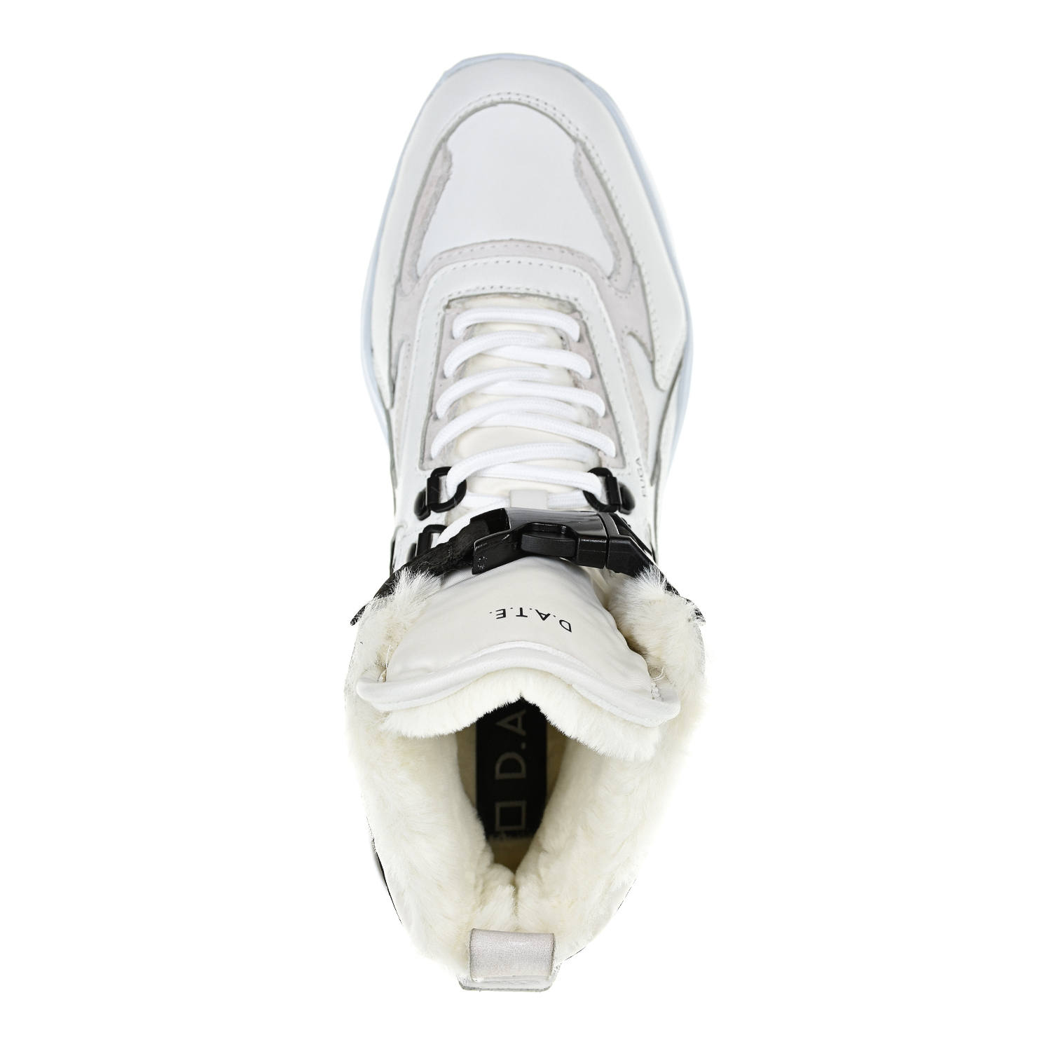Белые высокие кроссовки с подкладкой из эко-меха D.A.T.E. детские, размер 39, цвет белый - фото 5