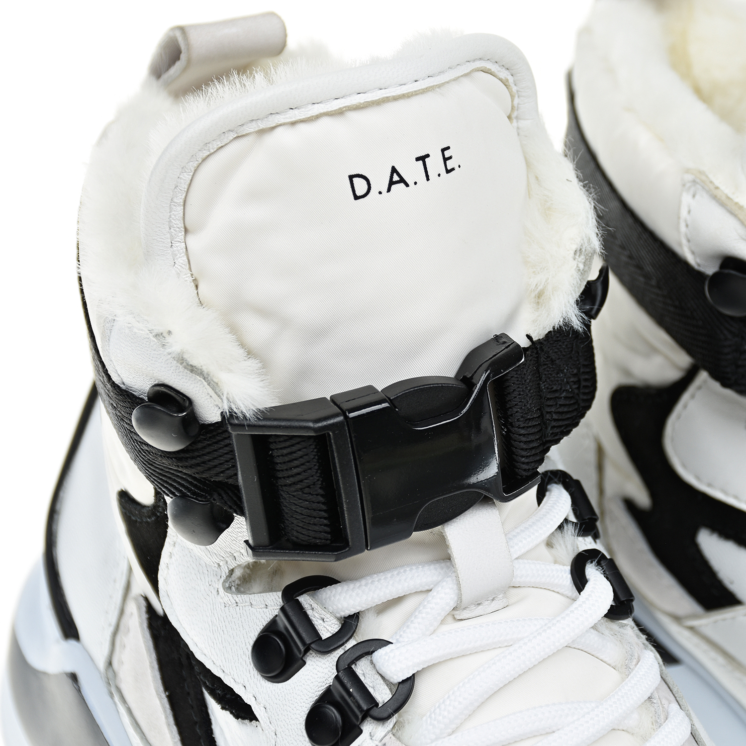 Белые высокие кроссовки с подкладкой из эко-меха D.A.T.E. детские, размер 39, цвет белый - фото 7