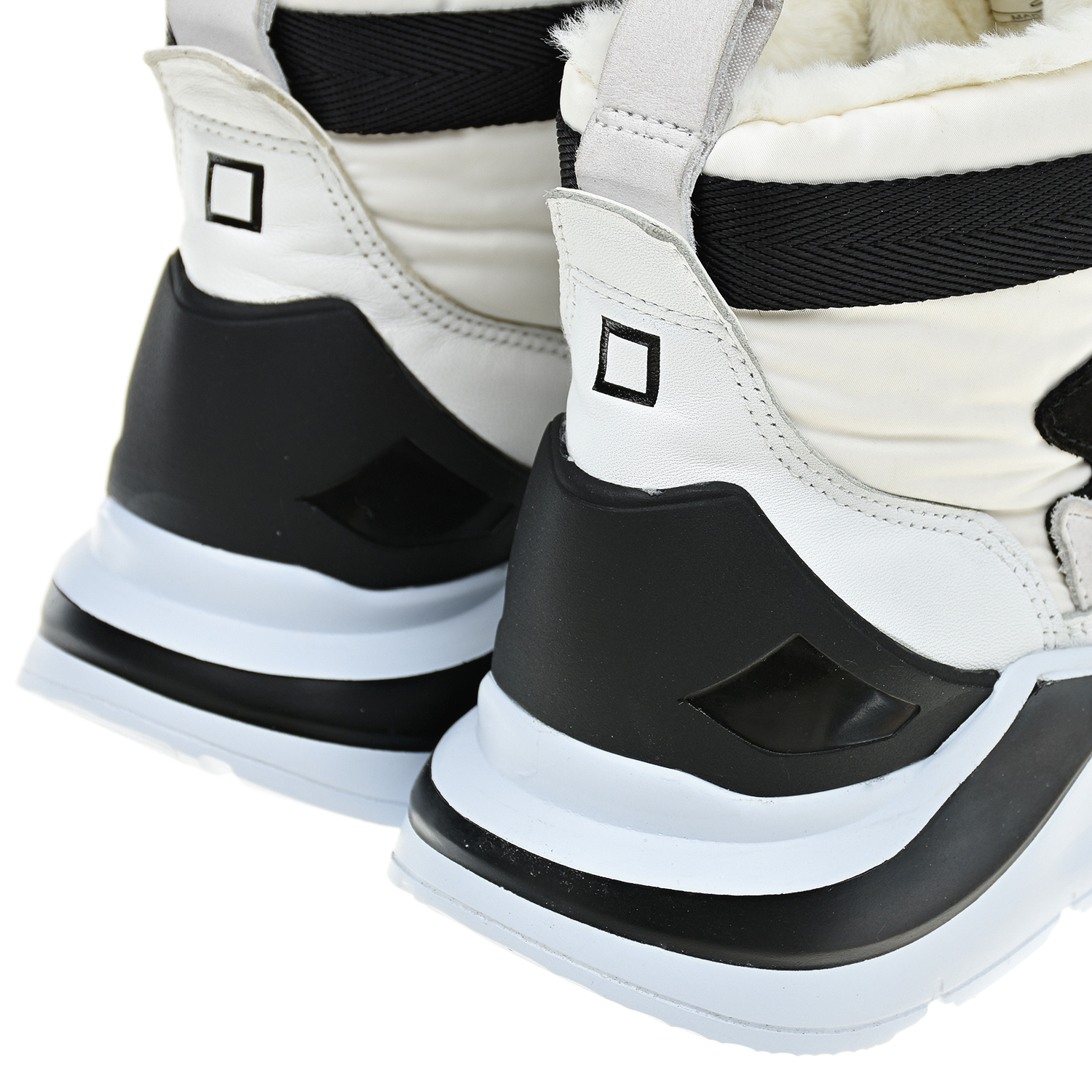 Белые высокие кроссовки с подкладкой из эко-меха D.A.T.E. детские, размер 39, цвет белый - фото 9