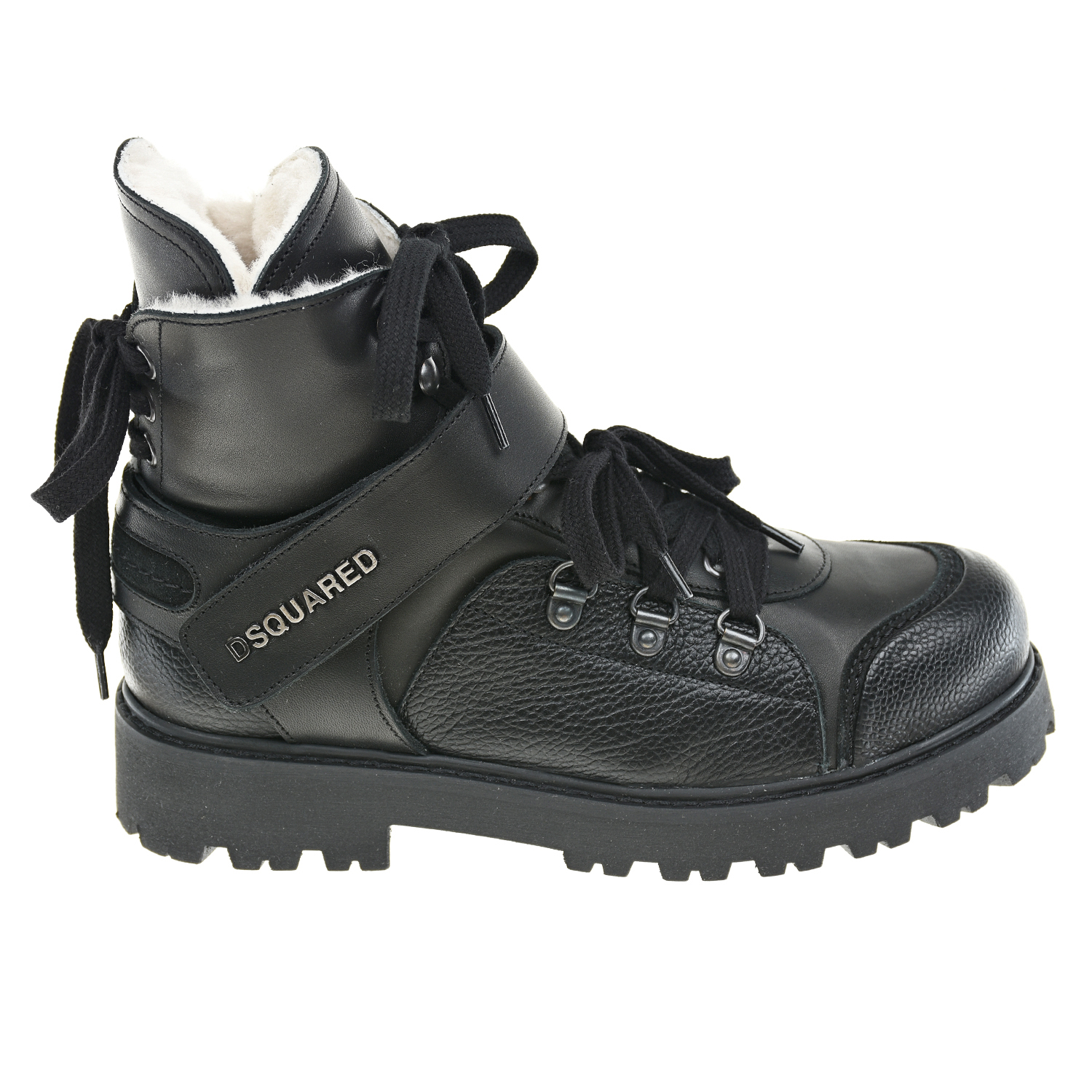 Черные ботинки с мехом Dsquared2 - фото 2
