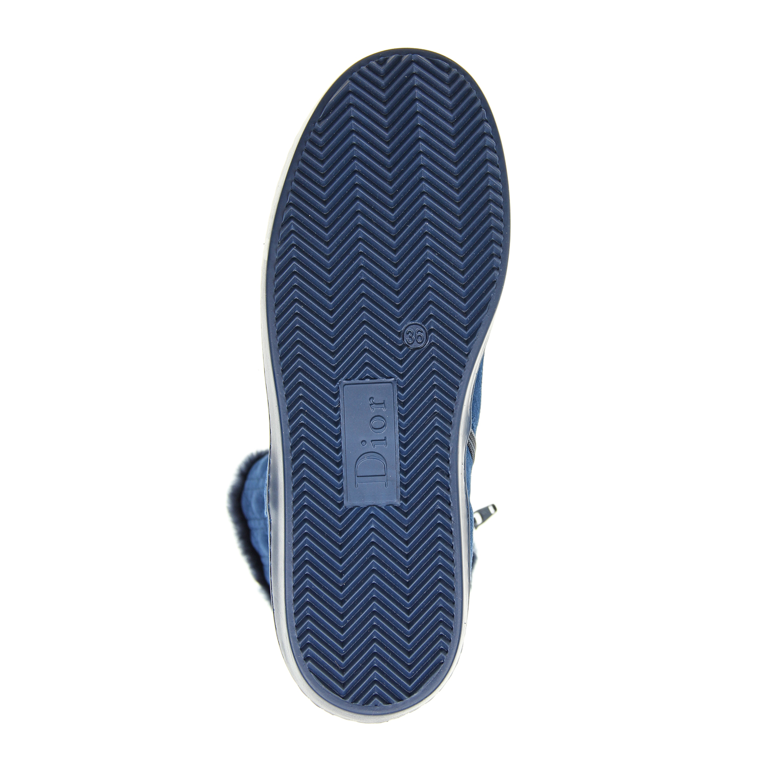 Синие замшевые сапоги с подкладкой из овчины Dior, размер 31, цвет синий - фото 6