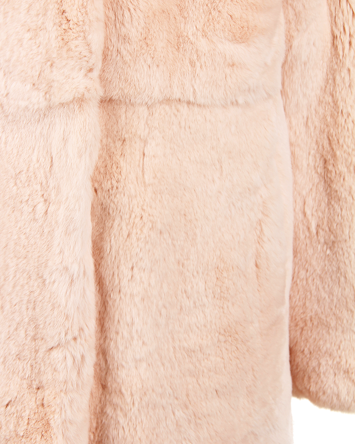 Розовая шуба из меха кролика рекс Yves Salomon детская - фото 5