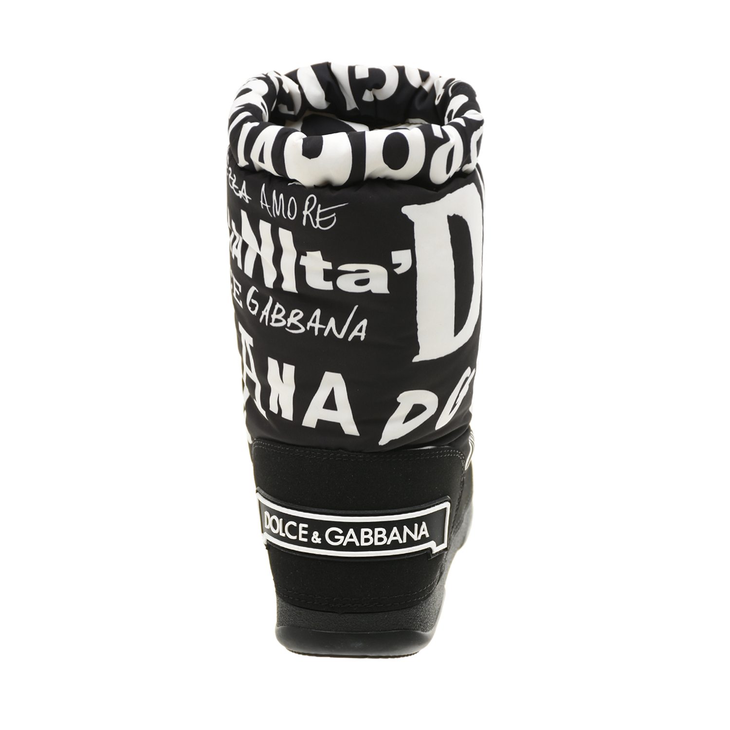 Черные мунбуты с белыми надписями Dolce&Gabbana детские, размер 27, цвет черный - фото 3