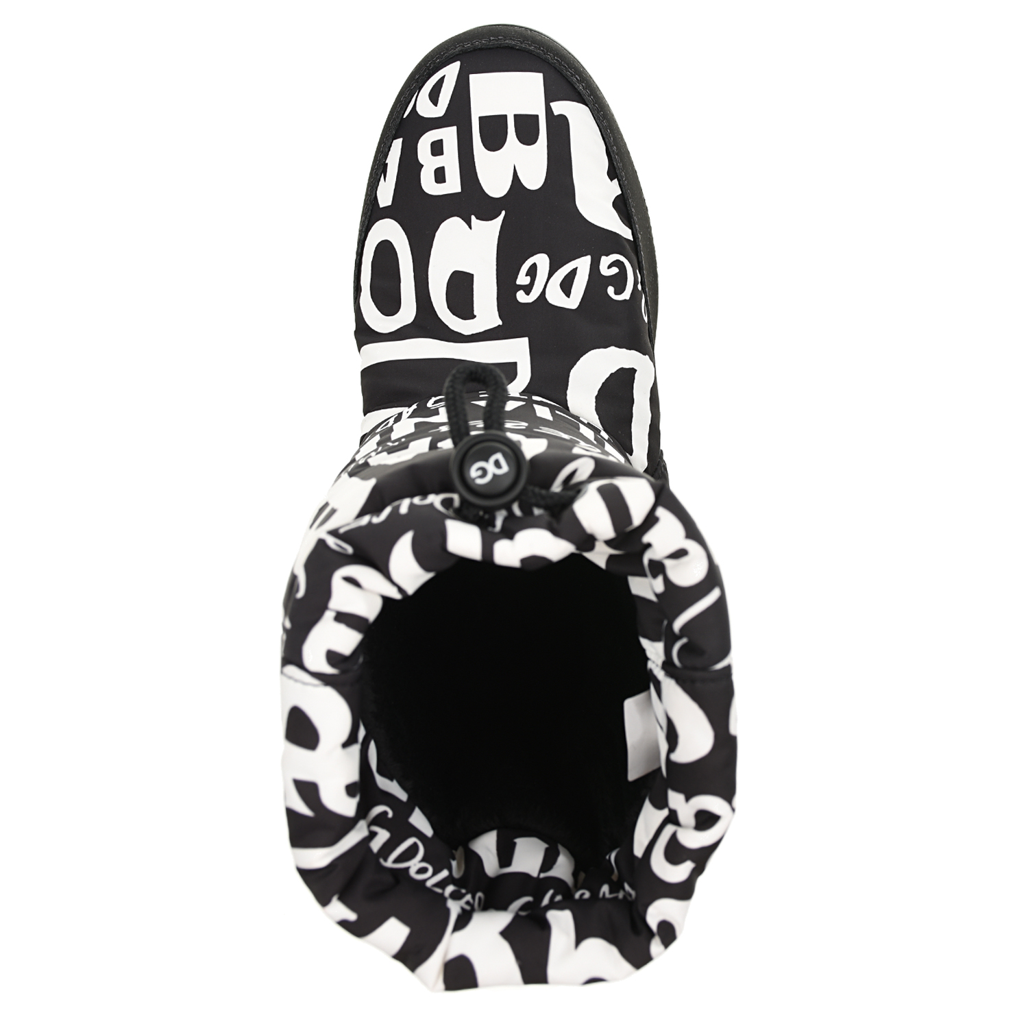 Черные мунбуты с белыми надписями Dolce&Gabbana детские, размер 27, цвет черный - фото 4