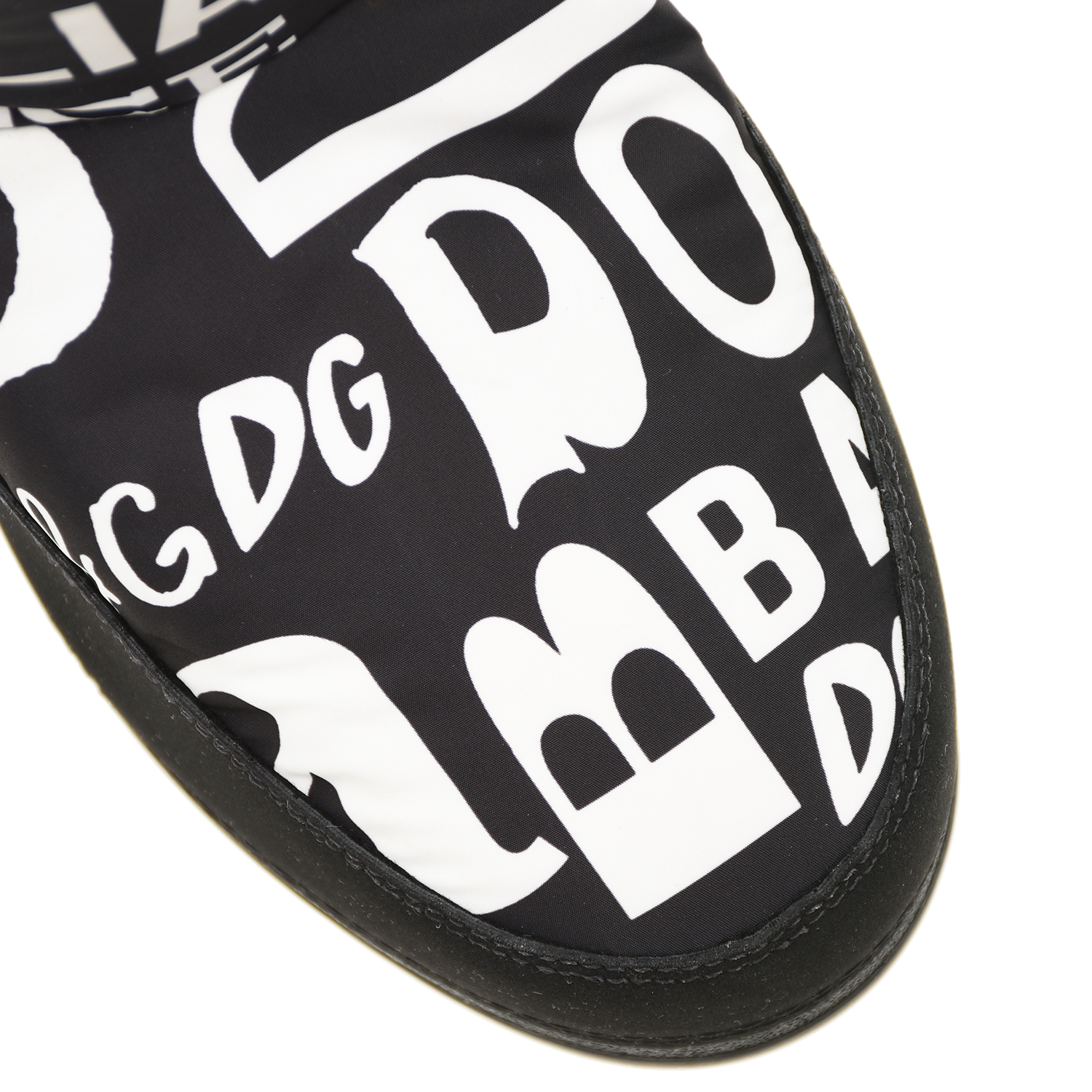 Черные мунбуты с белыми надписями Dolce&Gabbana детские, размер 27, цвет черный - фото 6