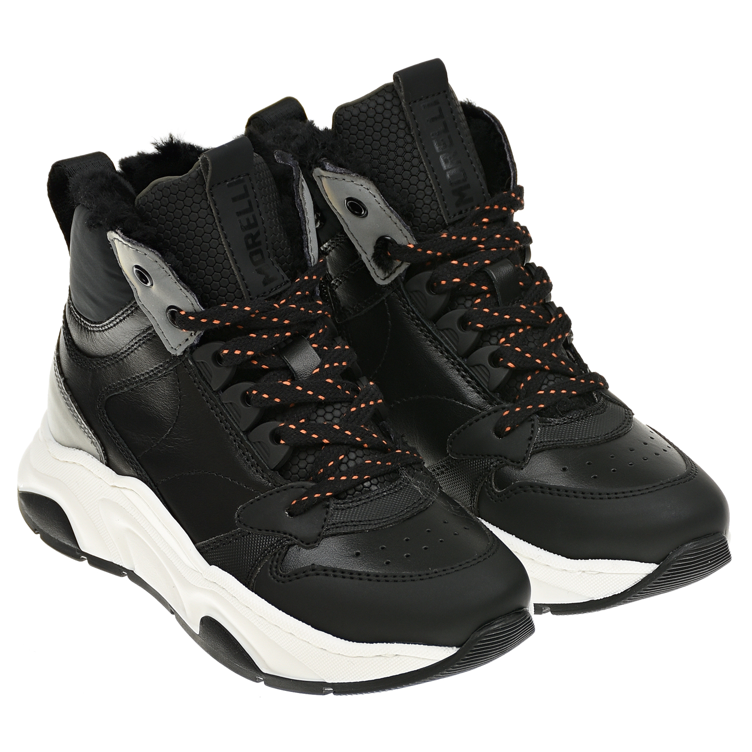 

Черные высокие кроссовки с серыми вставками Morelli детские, Черный, Черные высокие кроссовки с серыми вставками Morelli детские