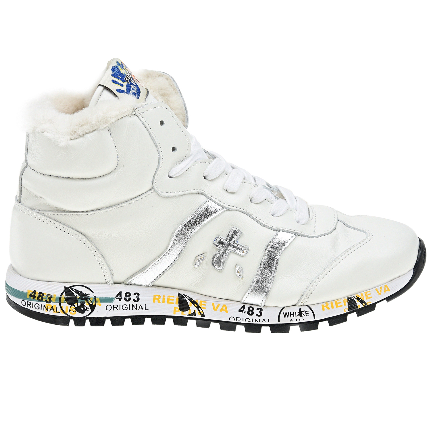 Белые кроссовки с серебристым логотипом will be Premiata детские, размер 37, цвет белый - фото 2