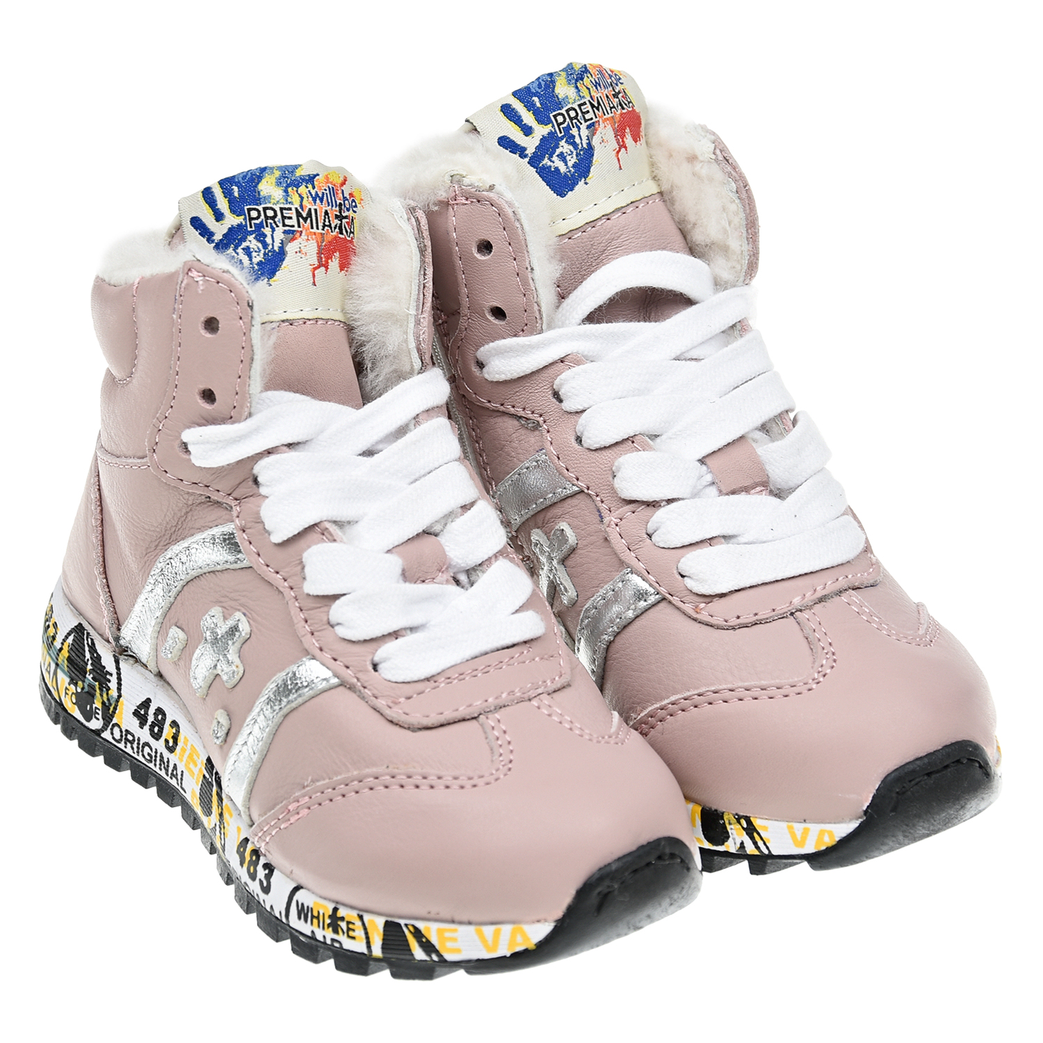 

Розовые кроссовки с серебристым логотипом will be Premiata, Розовый, Розовые кроссовки с серебристым логотипом will be Premiata