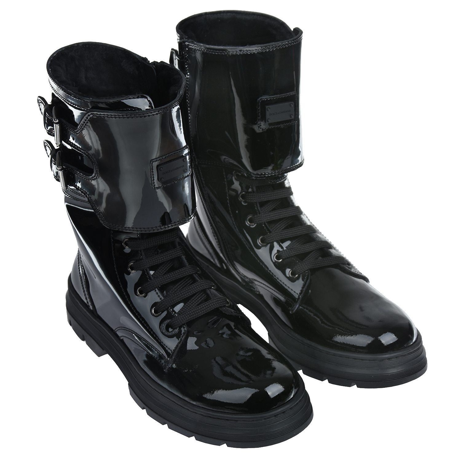 Черные лакированные ботинки Dolce&Gabbana детские, размер 32, цвет черный