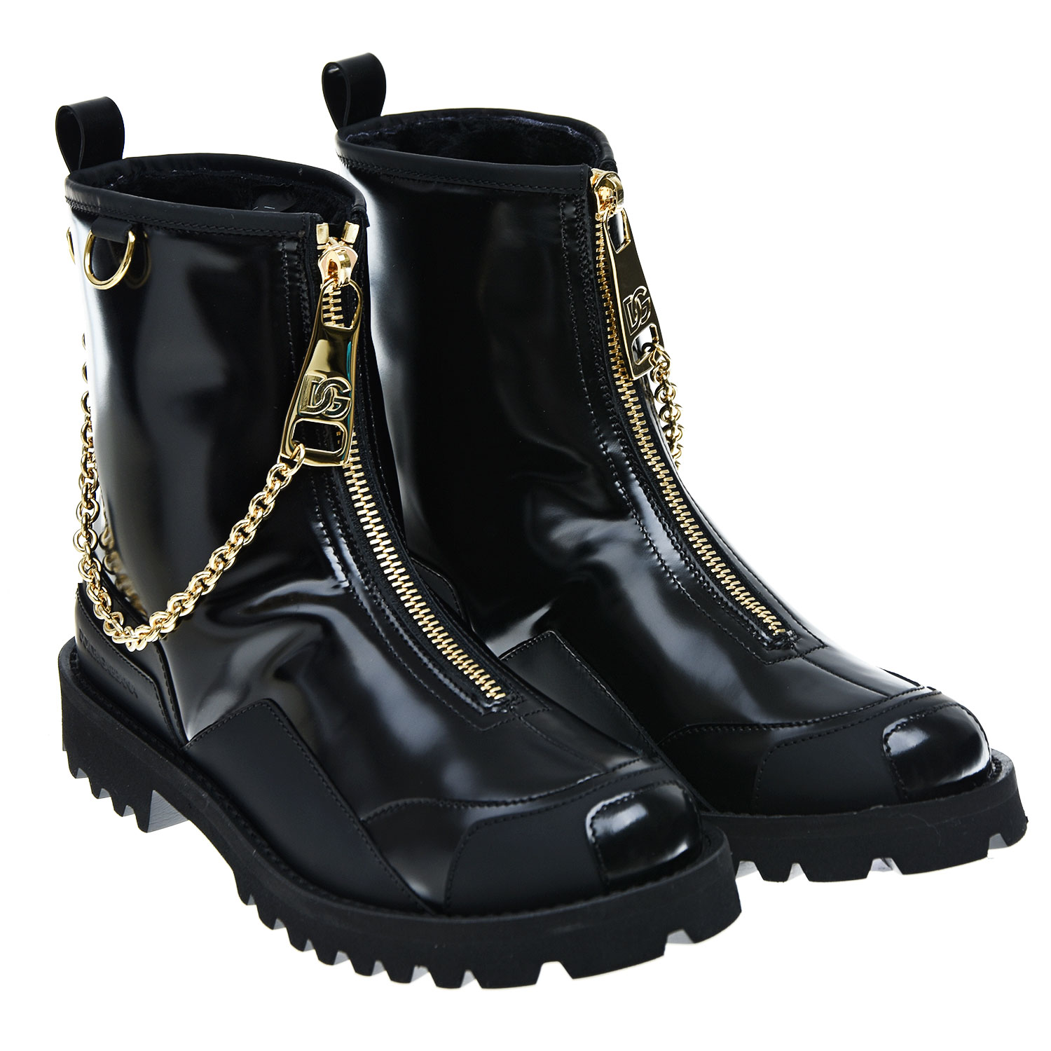 Утепленные черные ботинки Dolce&Gabbana детские, размер 34, цвет черный