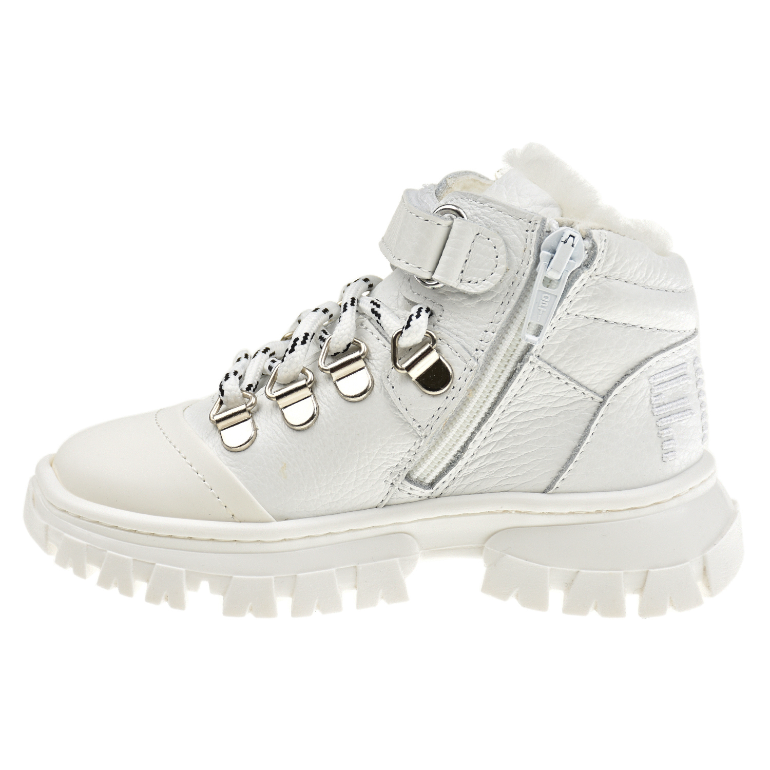 Белые высокие кроссовки с мехом Florens детские, размер 23, цвет белый - фото 4