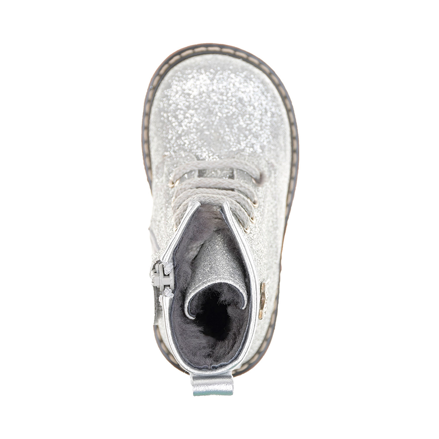 Серебристые ботинки со стразами Monnalisa детские, размер 20, цвет серебристый - фото 4