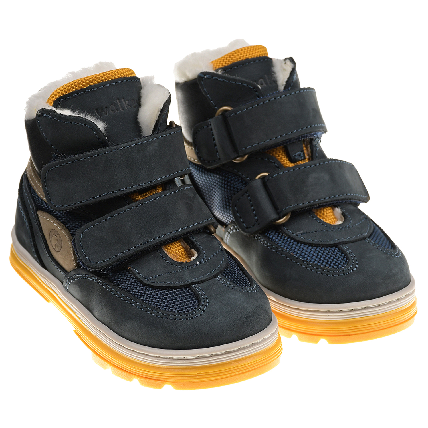 Темно-синие ботинки с застежками велкро Walkey детское, размер 23, цвет синий