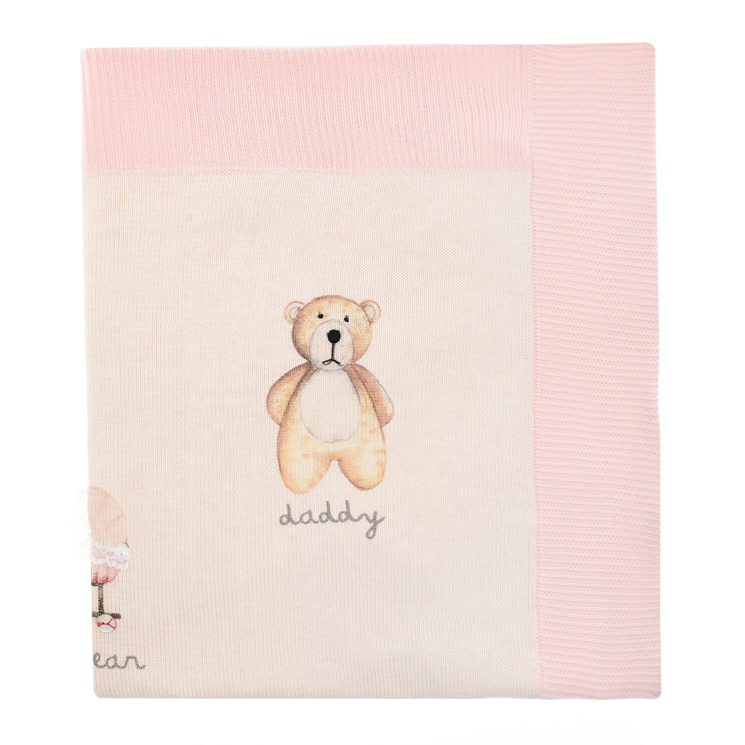 Розовый плед с принтом "медведи" Boschinoni детский - фото 2