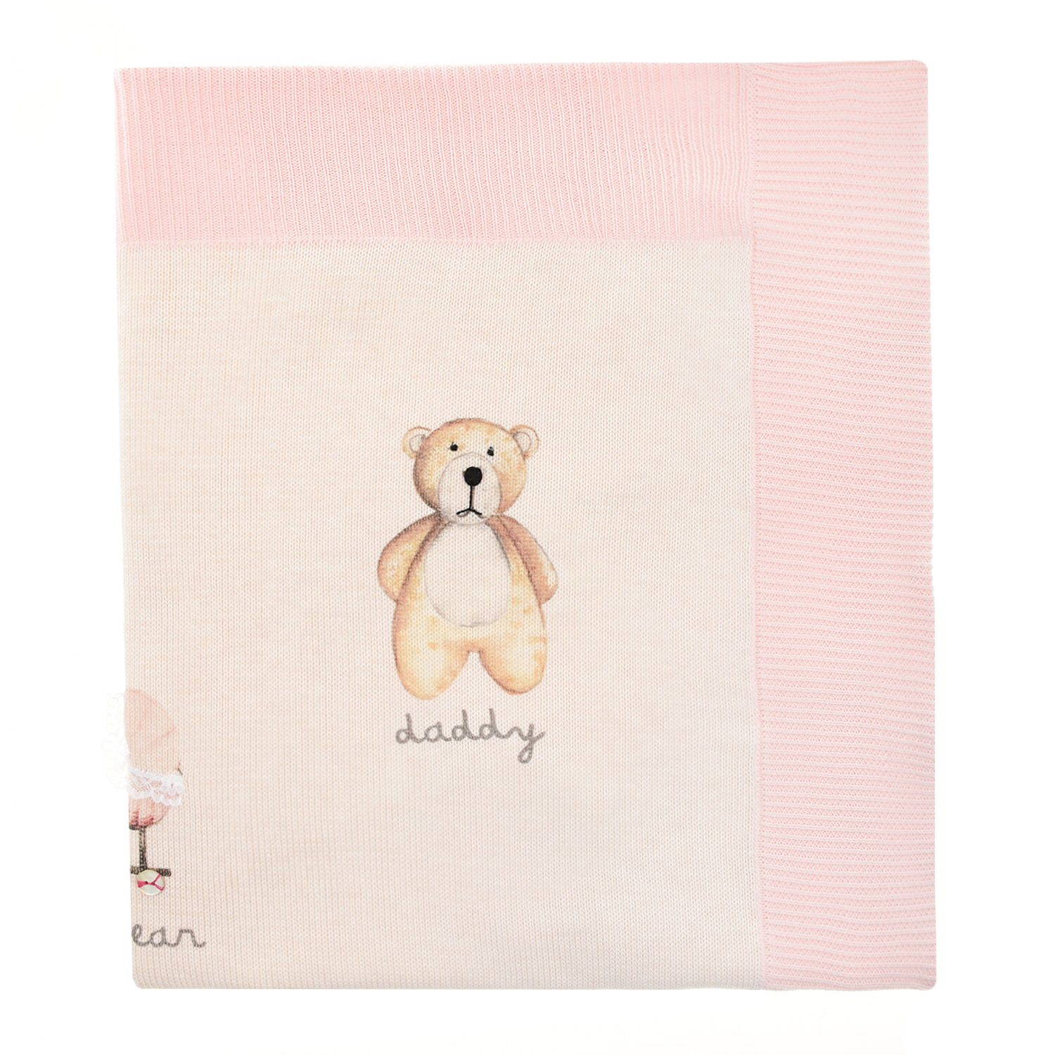 Розовый плед с принтом "медведи" Boschinoni детский - фото 3