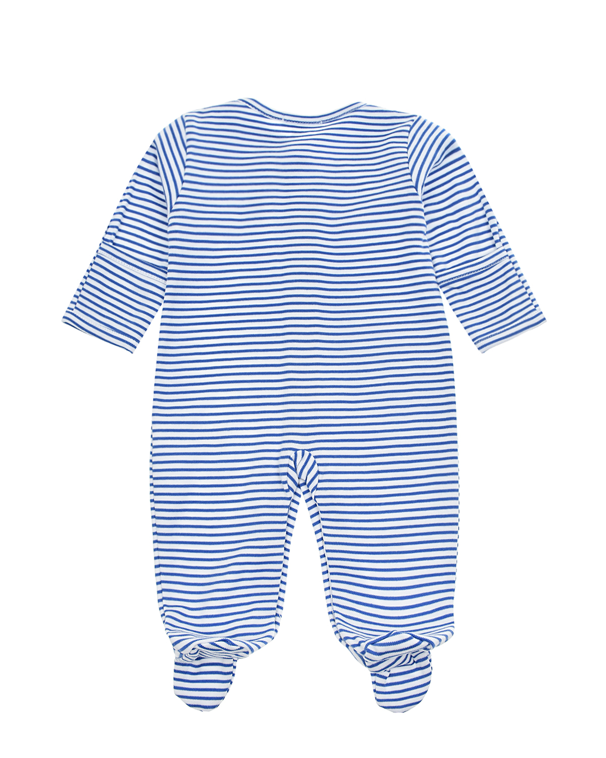 Комбинезон в бело-голубую полоску с вышивкой Kissy Kissy детский, размер 50, цвет голубой - фото 2