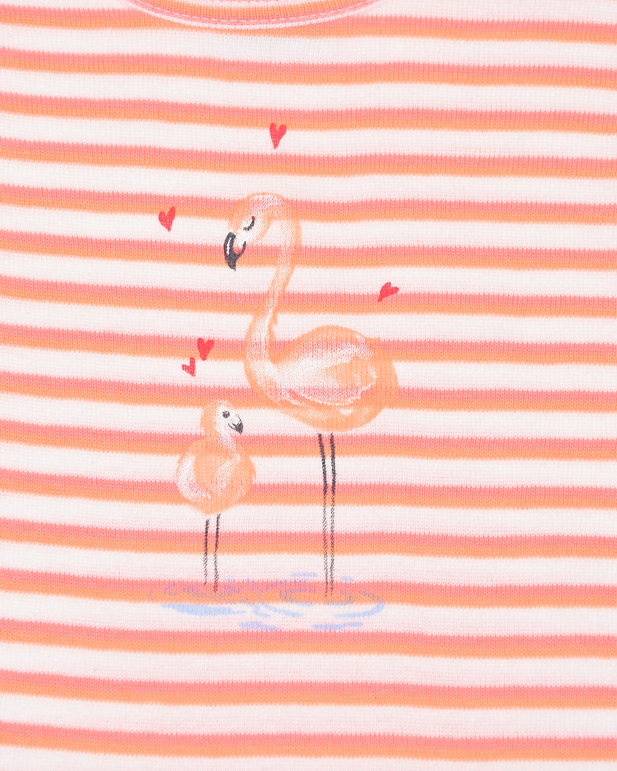 Боди в полоску с принтом "Фламинго" Sanetta детское, размер 56, цвет оранжевый - фото 3