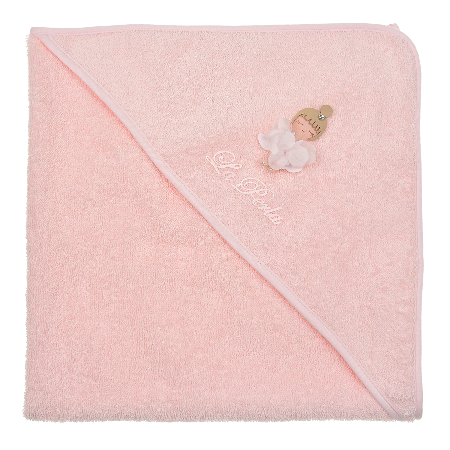 Розовое полотенце с аппликацией "Балерина", 65x65 см La Perla детское, размер unica, цвет розовый - фото 2