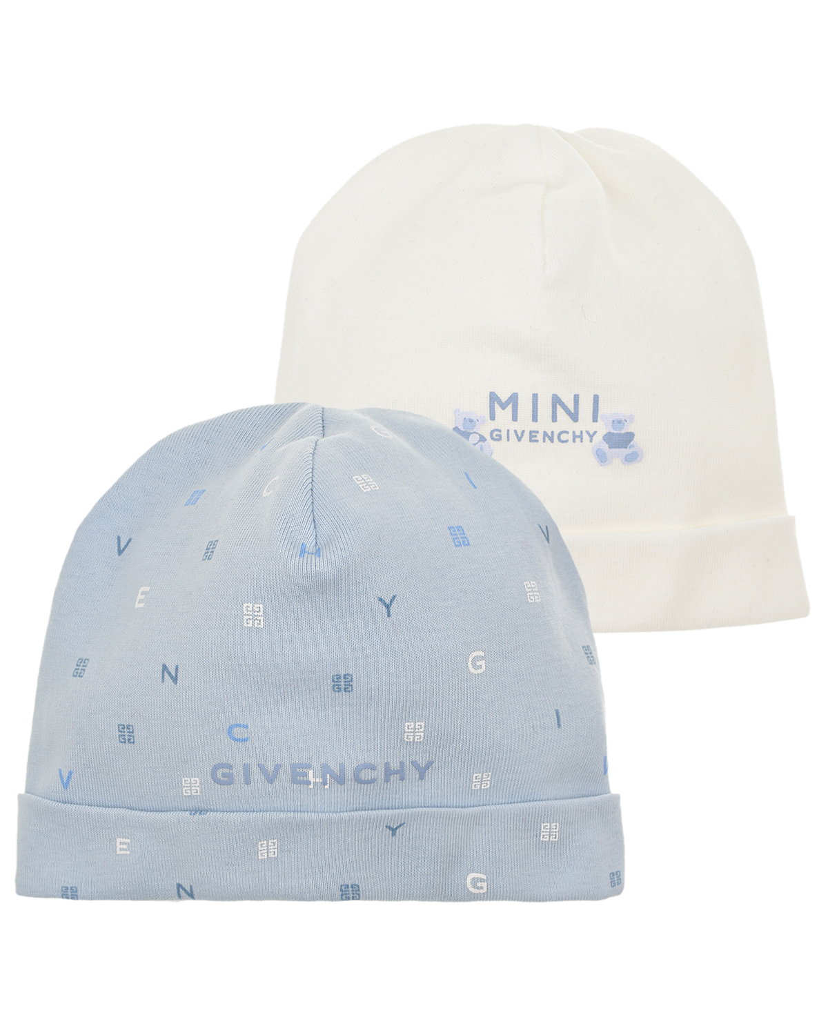 Комплект из двух шапок, голубой/белый Givenchy
