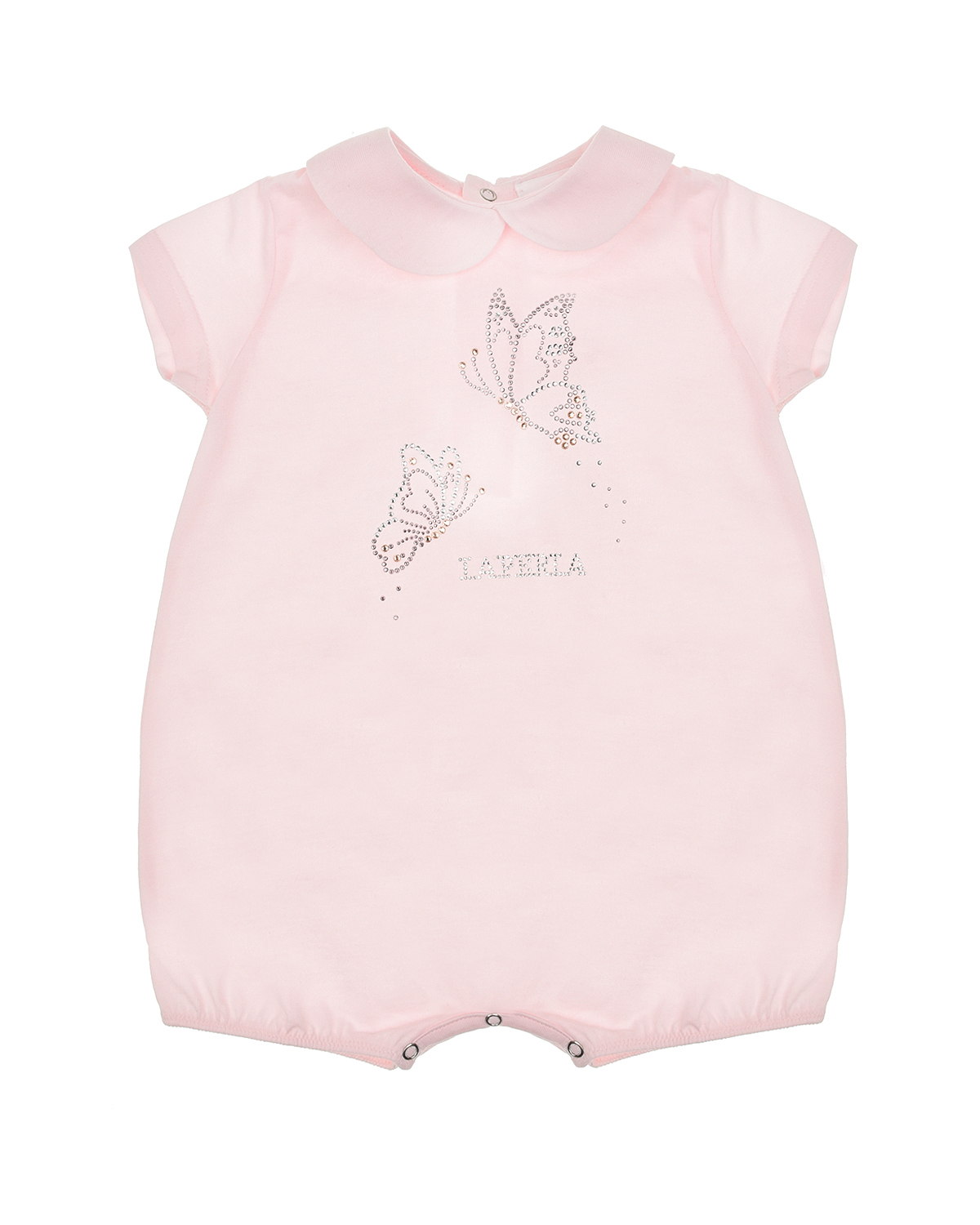 Розовый песочник с бабочками из страз La Perla детский, размер 62 - фото 1