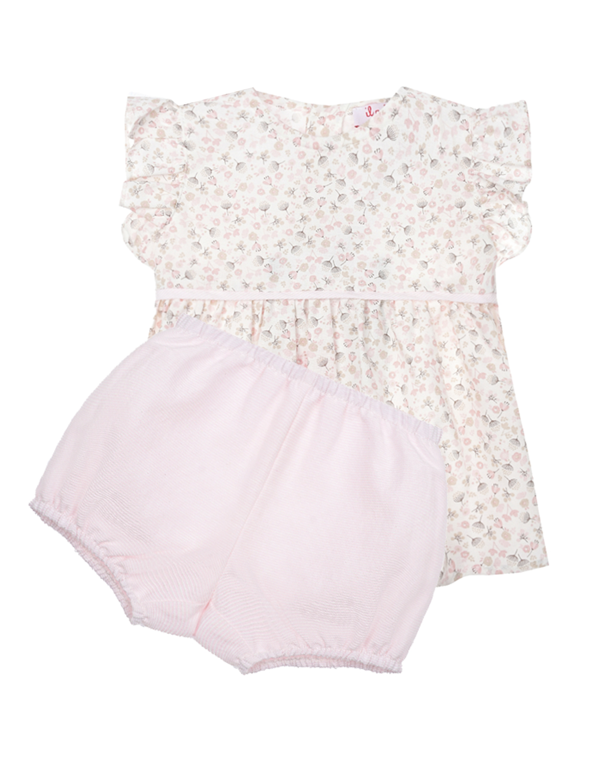 Комплект: платье и шорты, белый/розовый IL Gufo