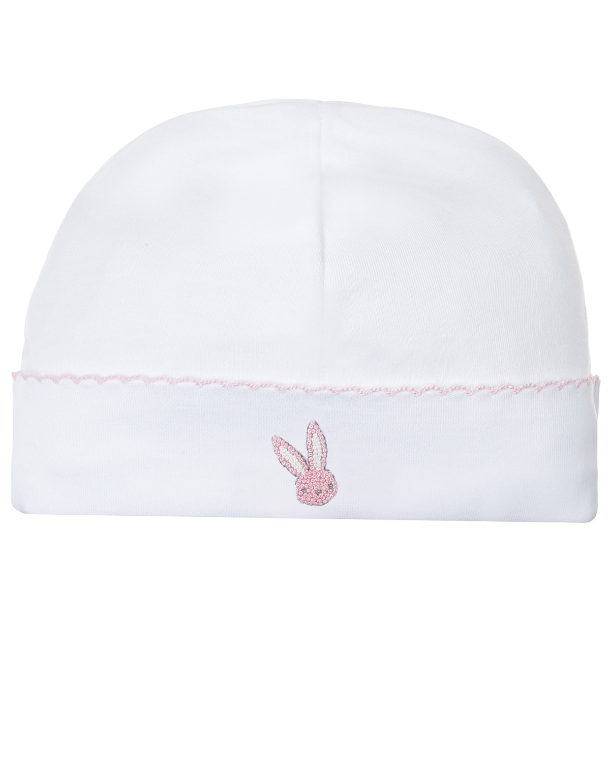 Белая шапка с вышивкой "зайчик" Lyda Baby