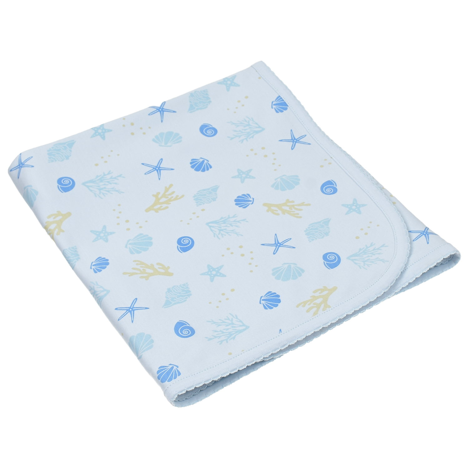 Голубое одеяло с морским принтом Lyda Baby