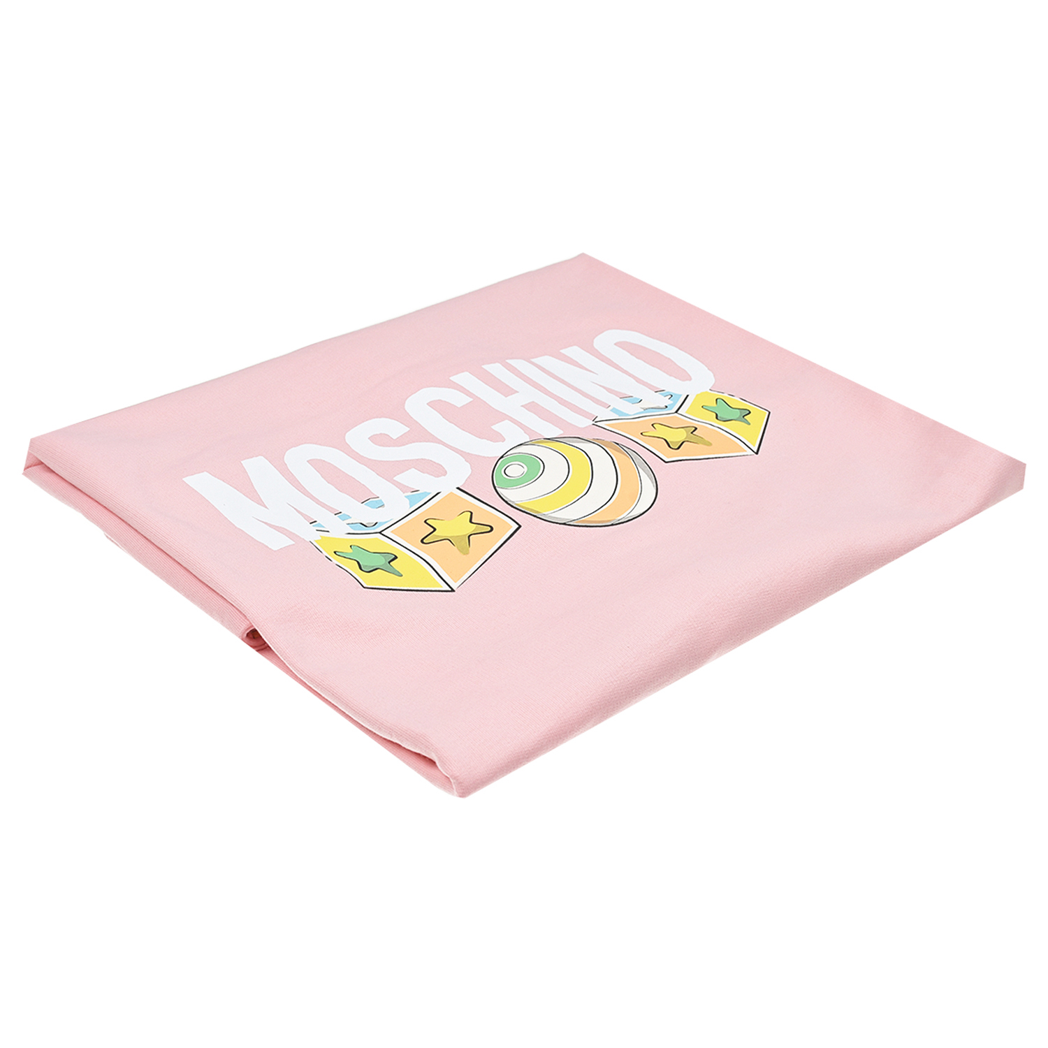 Розовое одеяло с принтом "мишки и игрушки", 40x80 см Moschino