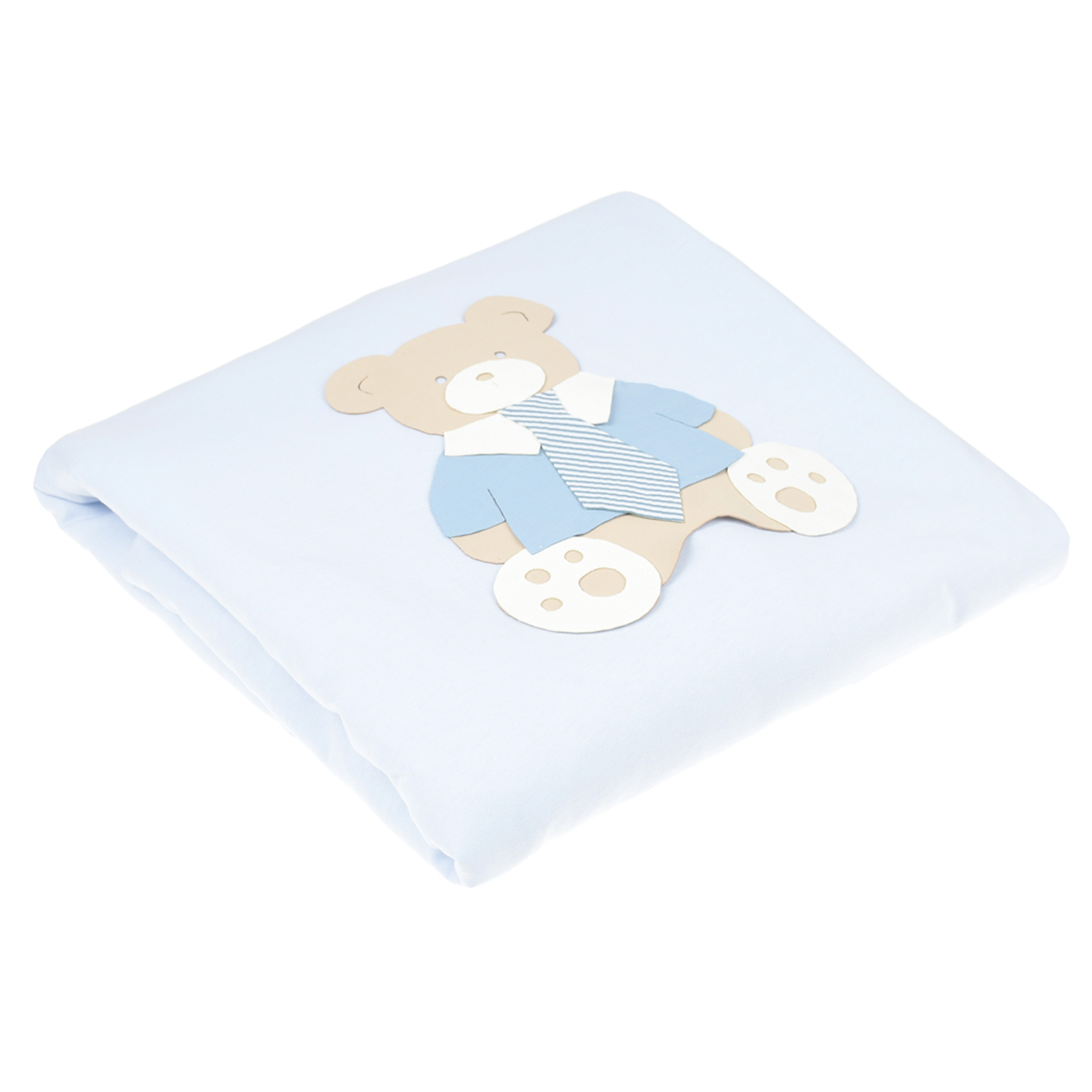 Голубое одеяло с аппликацией "медвежонок", 79x72 см Story Loris