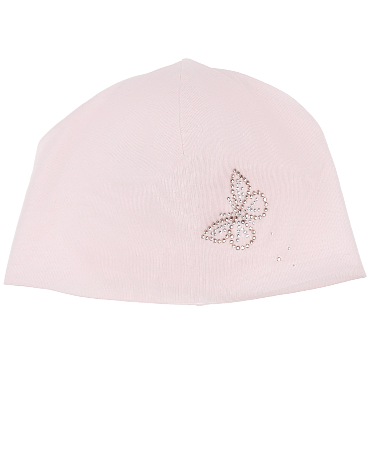 Розовая шапка с бабочкой из стразов Story Loris шапка с зайцем из камней светло розовая regina