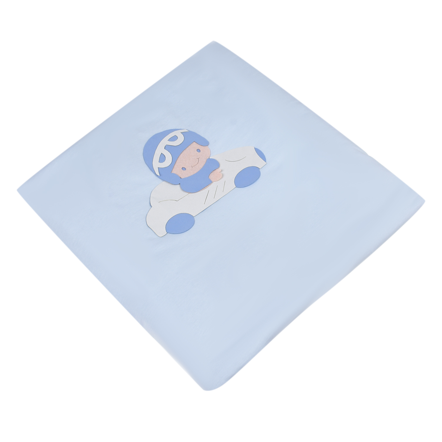 Голубое одеяло с аппликацией, 70x80 см Story Loris голубое сало