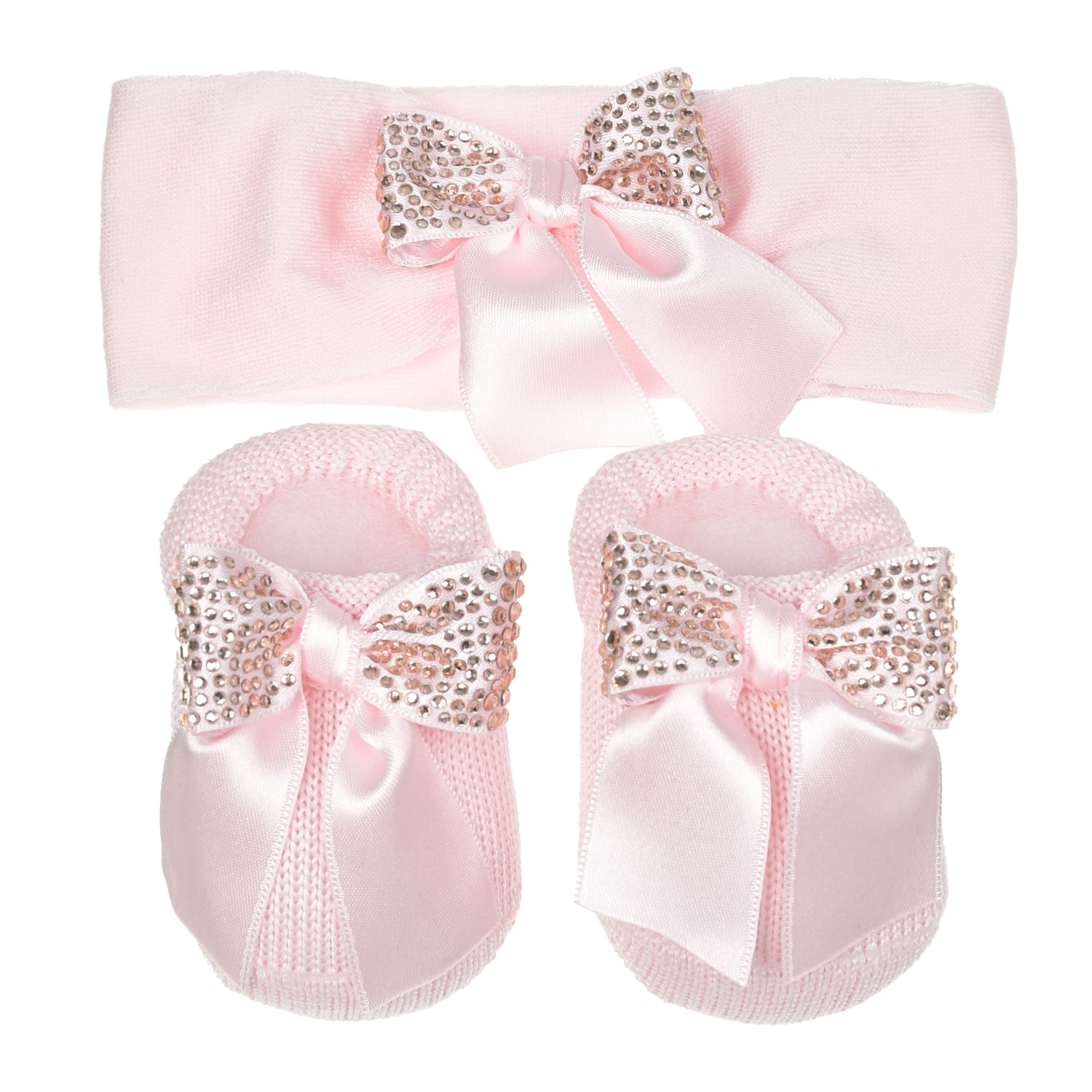 Подарочный набор: повязка и пинетки, розовый Story Loris набор подарочный шапка и пинетки кремовый la perla детский